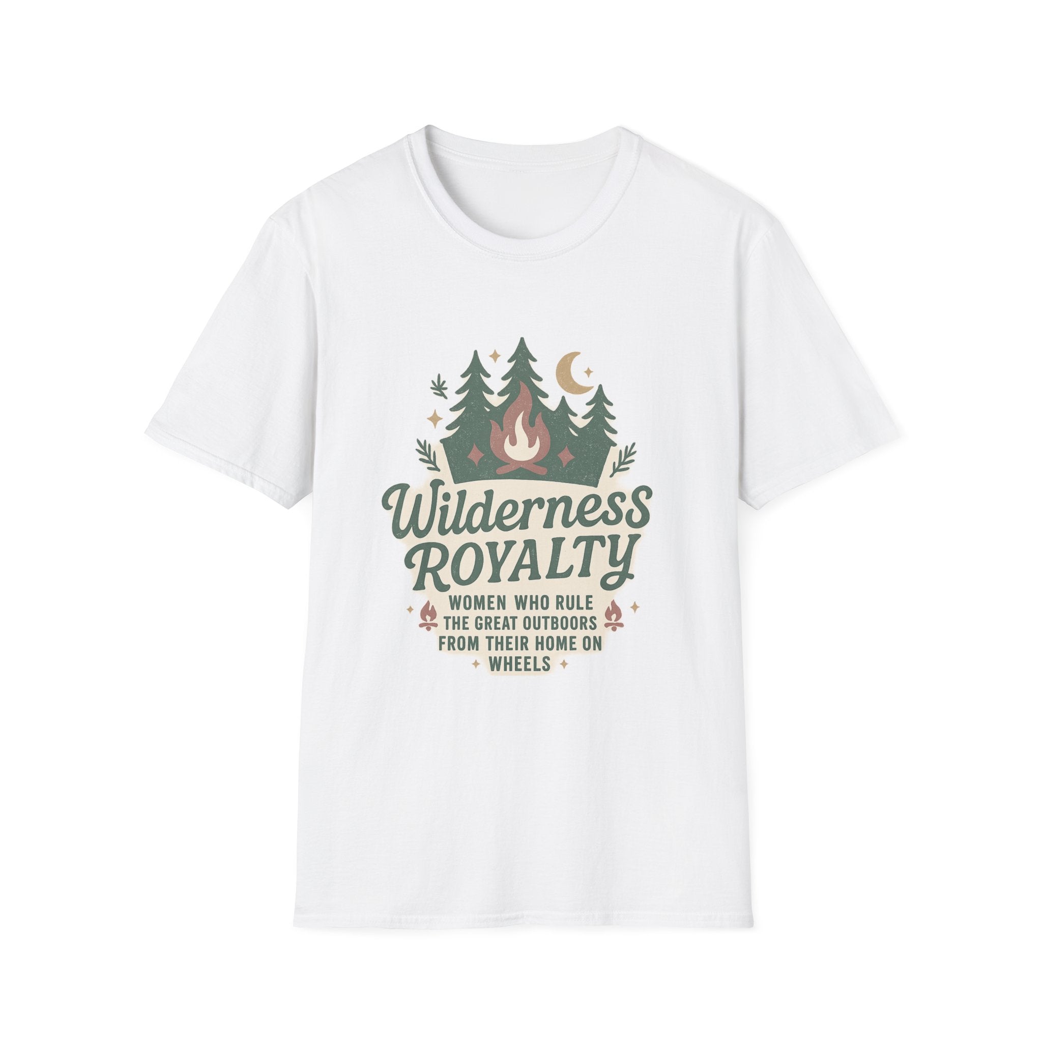 Wilderness Royalty T-Shirt | Campfire Trees Moon Outdoor Adventure