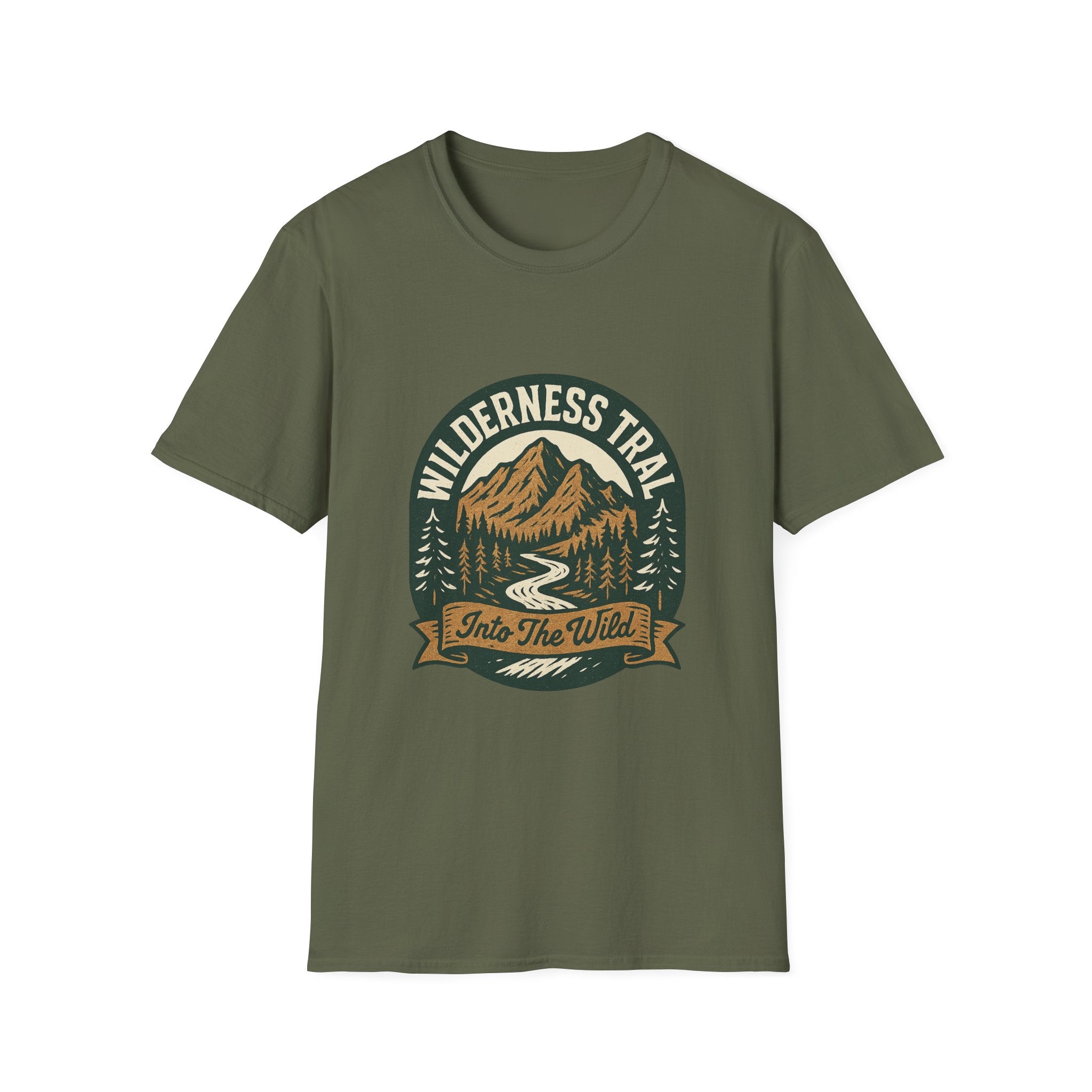 Wilderness Trail mountain badge T-Shirt | camping outdoors hiking design