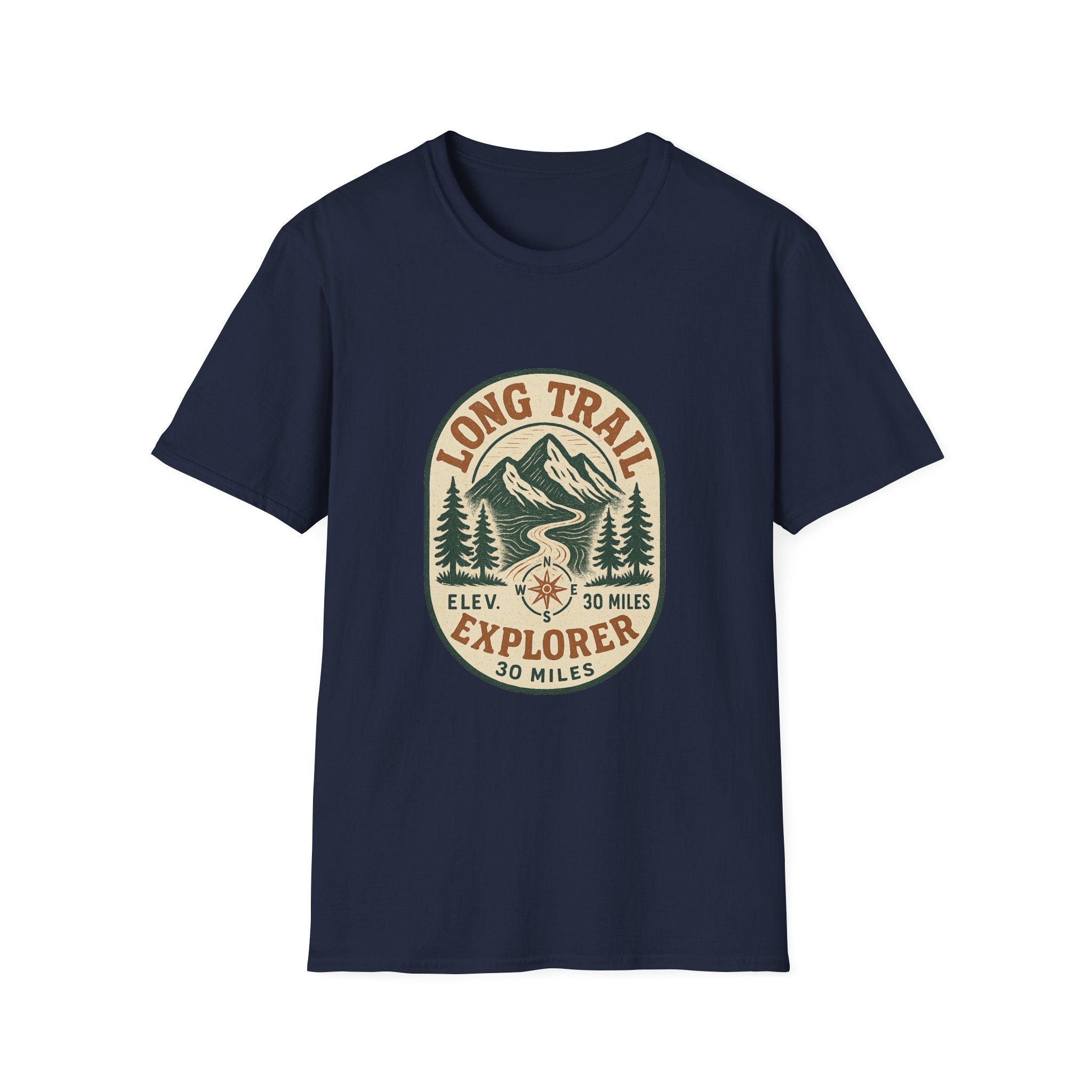 Long Trail Mountain Explorer T-Shirt | Hiking Adventure Badge