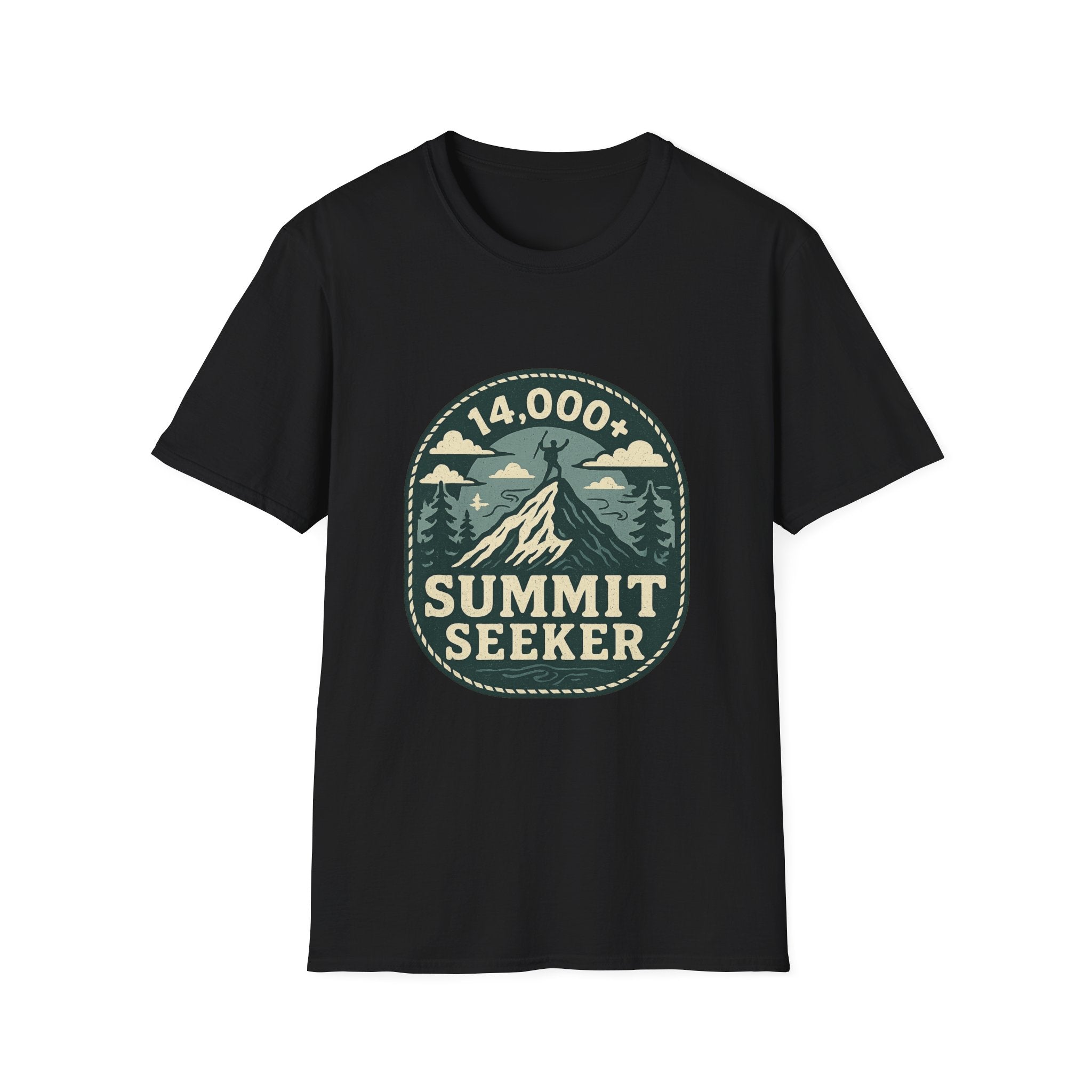 14,000+ Summit Seeker T-Shirt | Mountain Hiker Badge