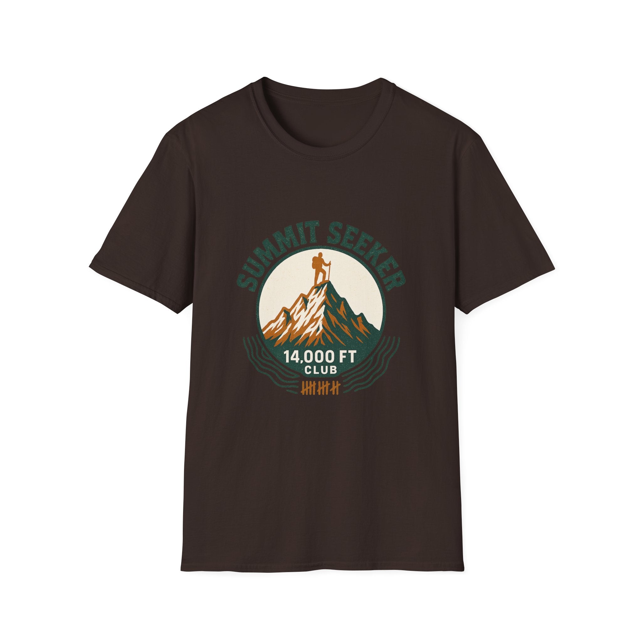Summit Seeker Mountain Graphic T-Shirt | 14,000 ft Hiking Design