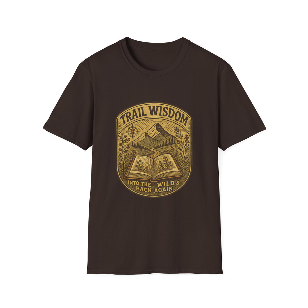 Trail Wisdom mountain badge T-Shirt | hiking nature design