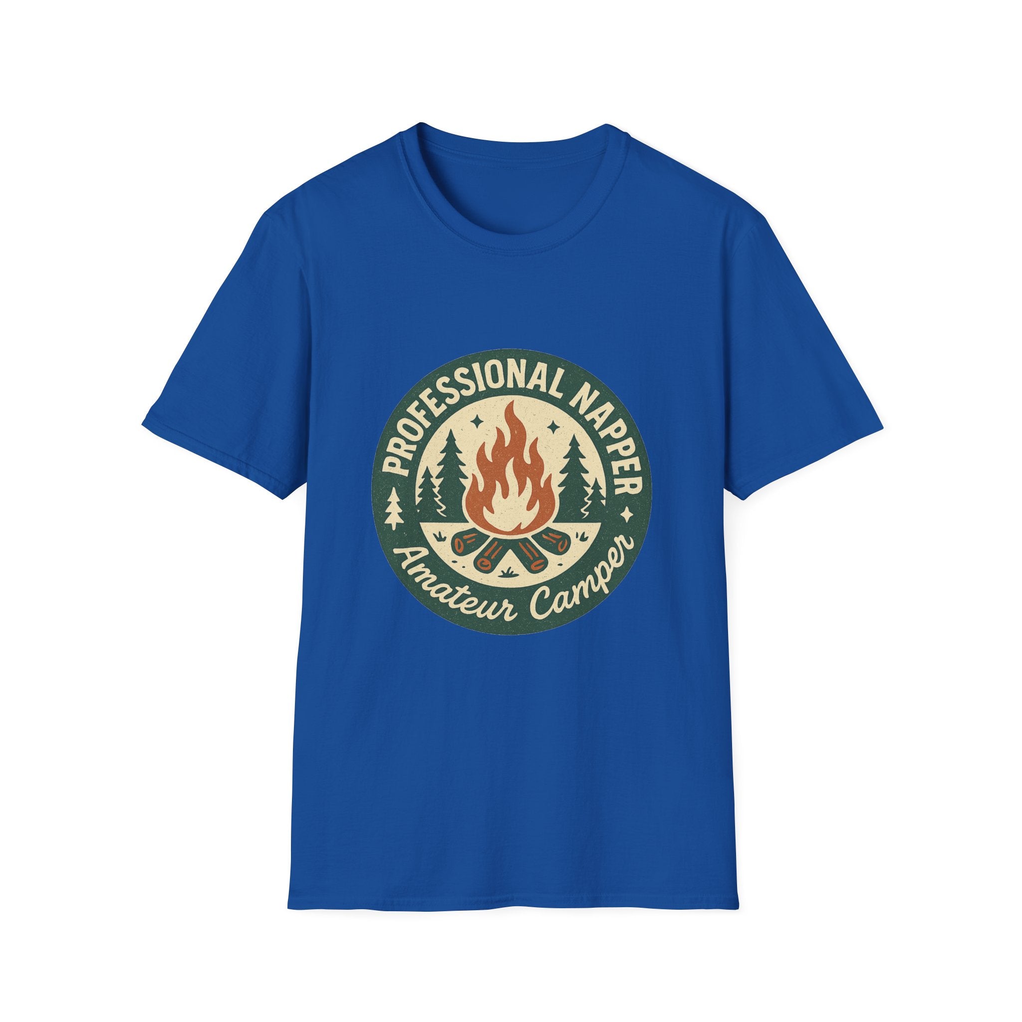 Professional Napper Campfire T-Shirt | Camping Nap Sleep Graphic Tee