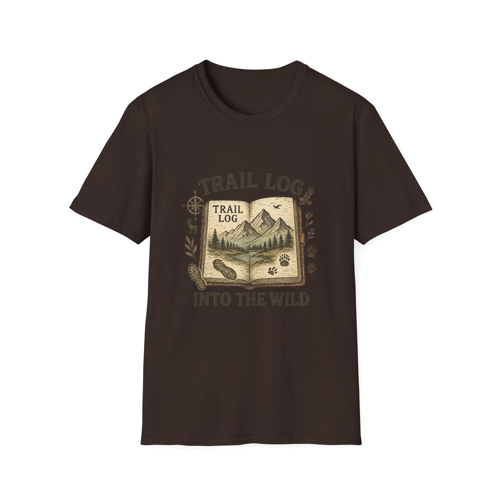 Trail Log book illustration T-Shirt | Into the Wild hiking design