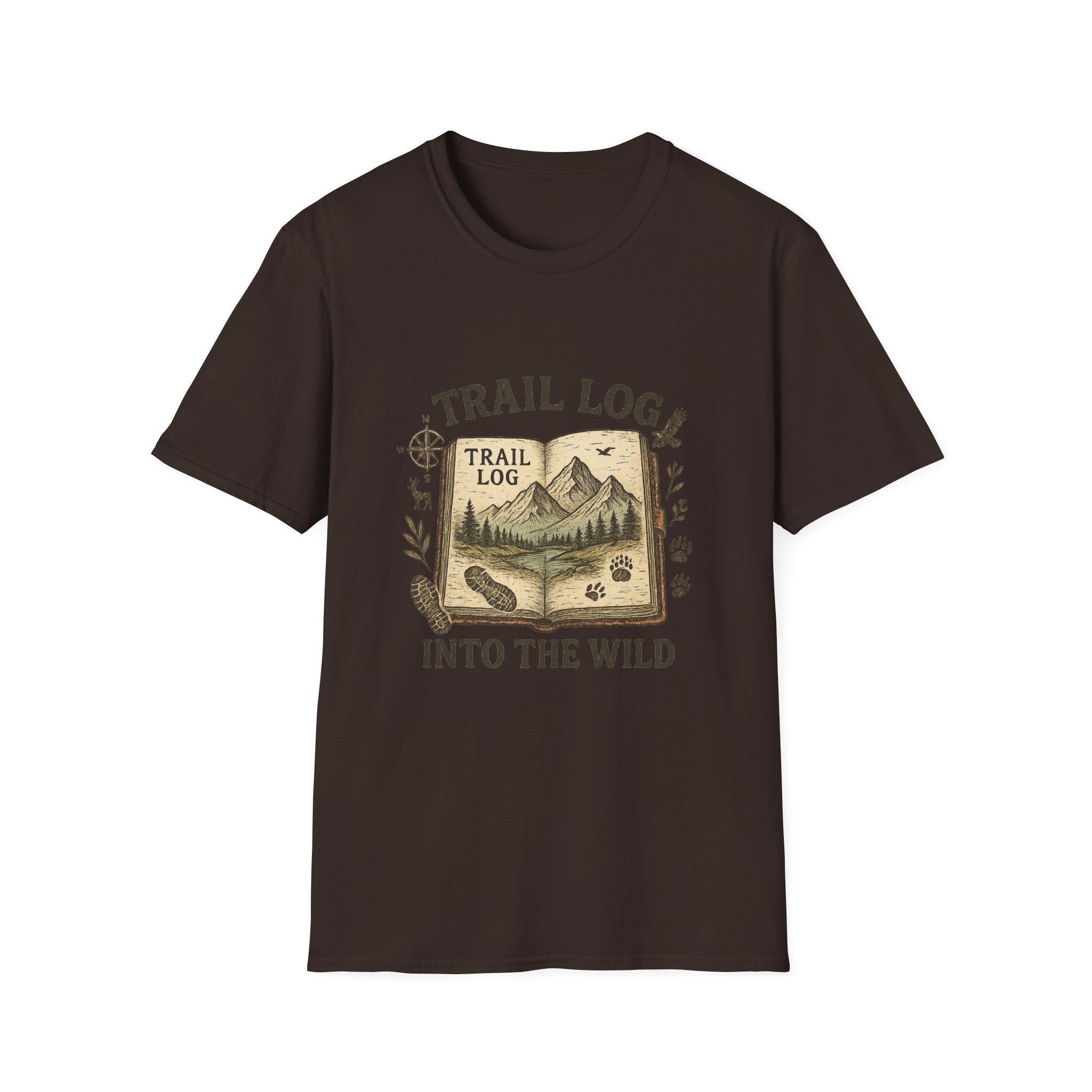 Trail Log book illustration T-Shirt | Into the Wild hiking design