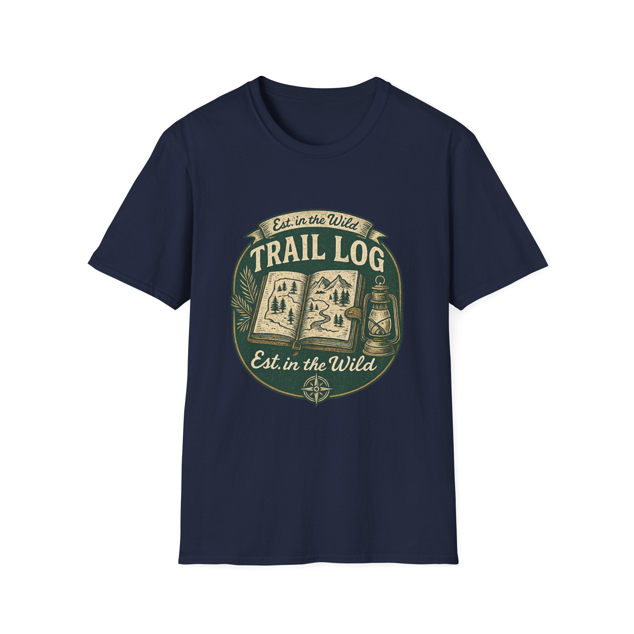 Trail Log camping badge T-Shirt | outdoors hiking graphic tee