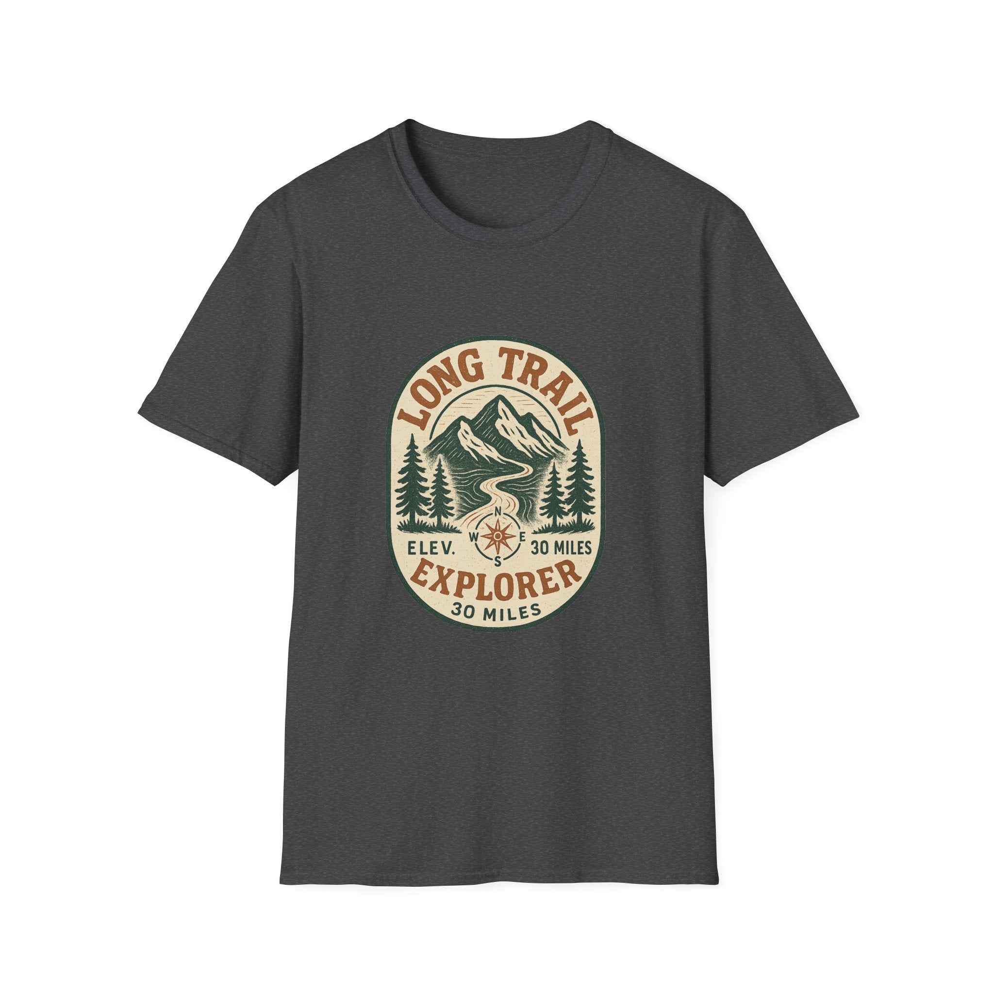 Long Trail Mountain Explorer T-Shirt | Hiking Adventure Badge