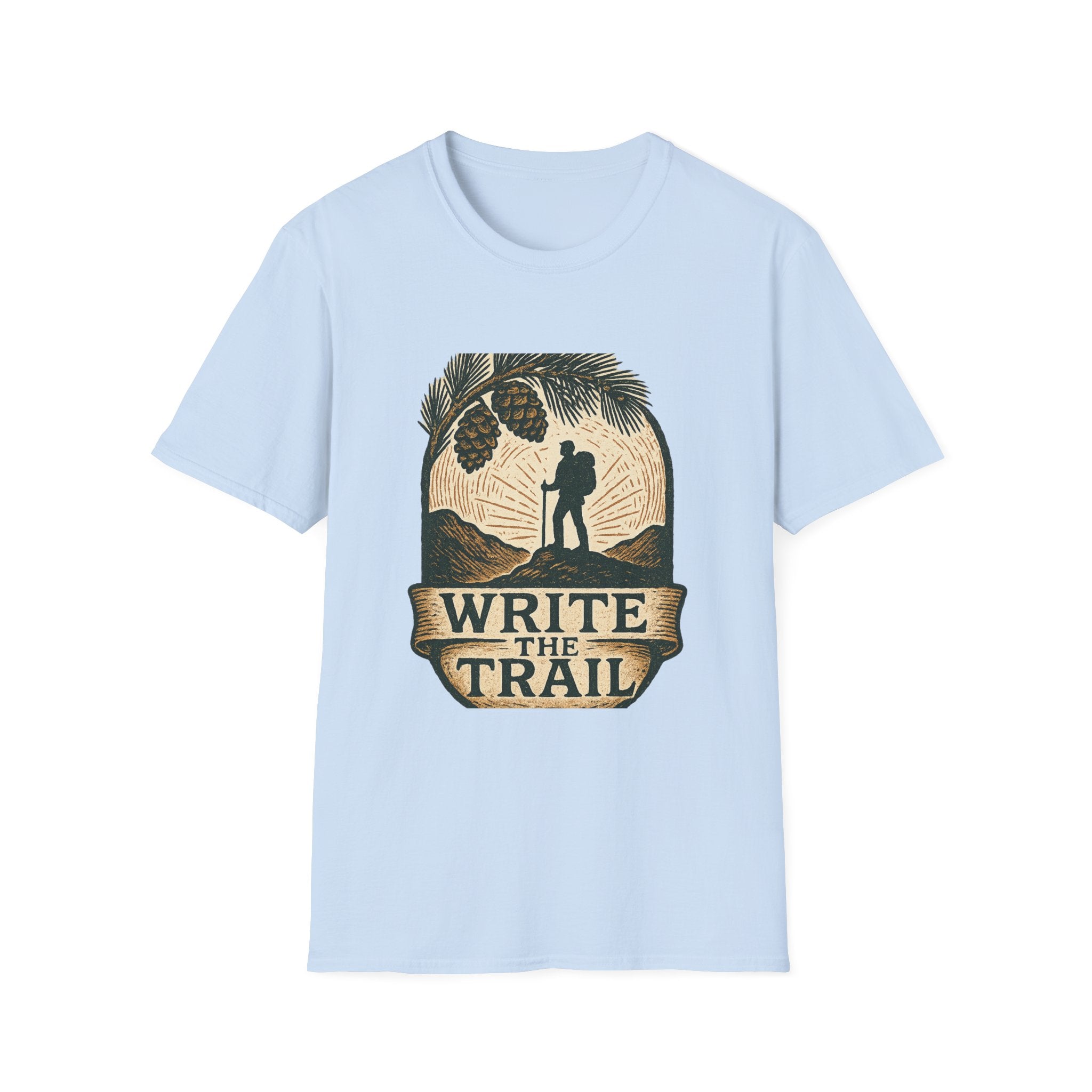 Write the Trail Hiking Shirt | Outdoor Pinecone Hiker Graphic Tee