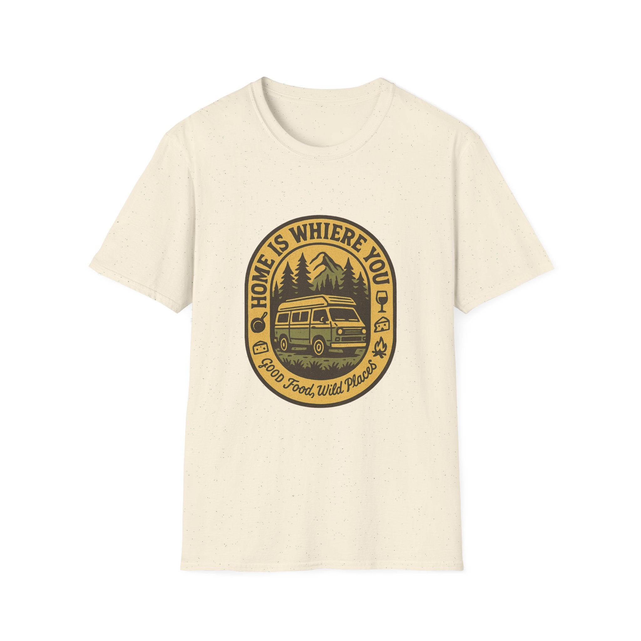 Home Is Where You Park It Camper Van T-Shirt | Vintage RV Outdoor Camping Tee