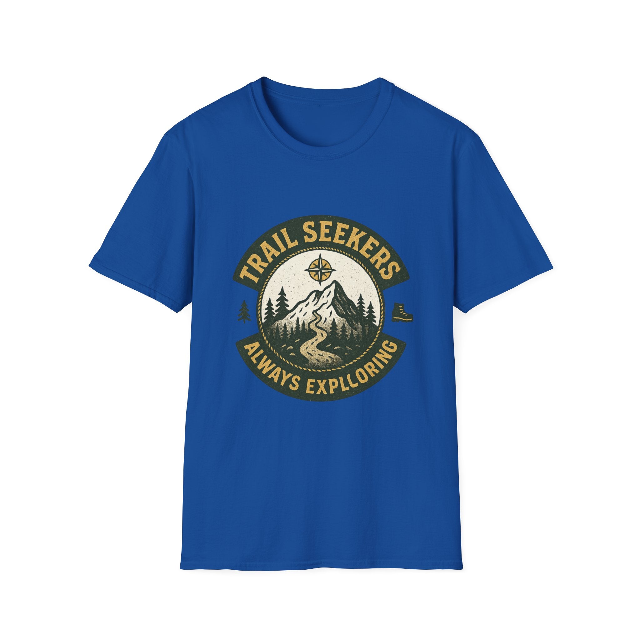 Trail Seekers mountain compass graphic T-Shirt | Adventure hiking design