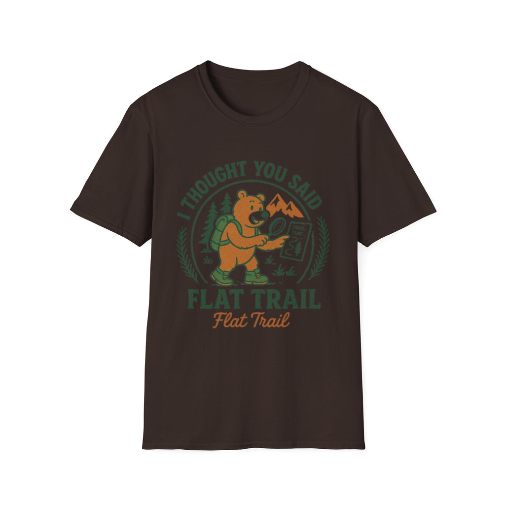 I Thought You Said Flat Trail T-Shirt | Hiking Bear Graphic