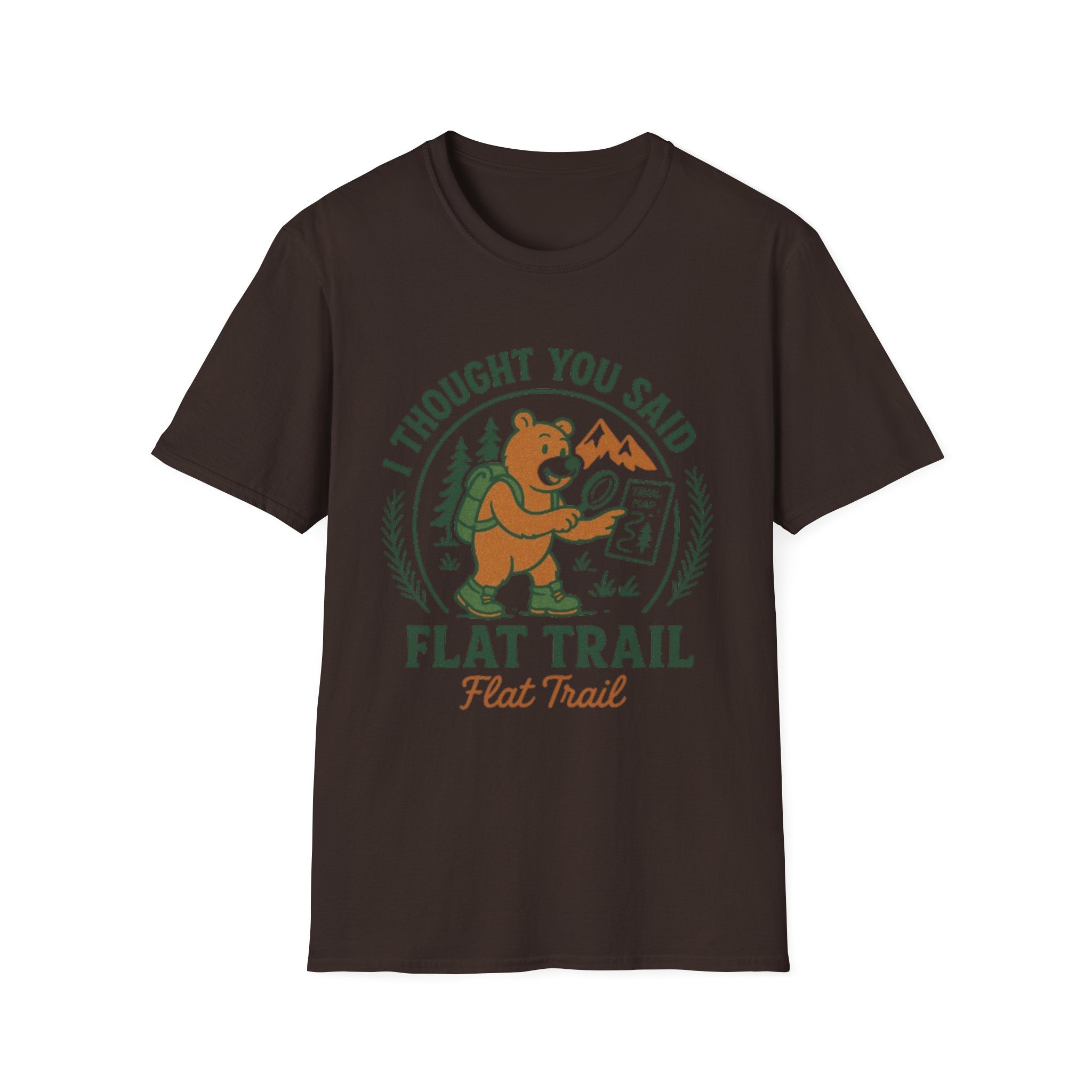 I Thought You Said Flat Trail T-Shirt | Hiking Bear Graphic