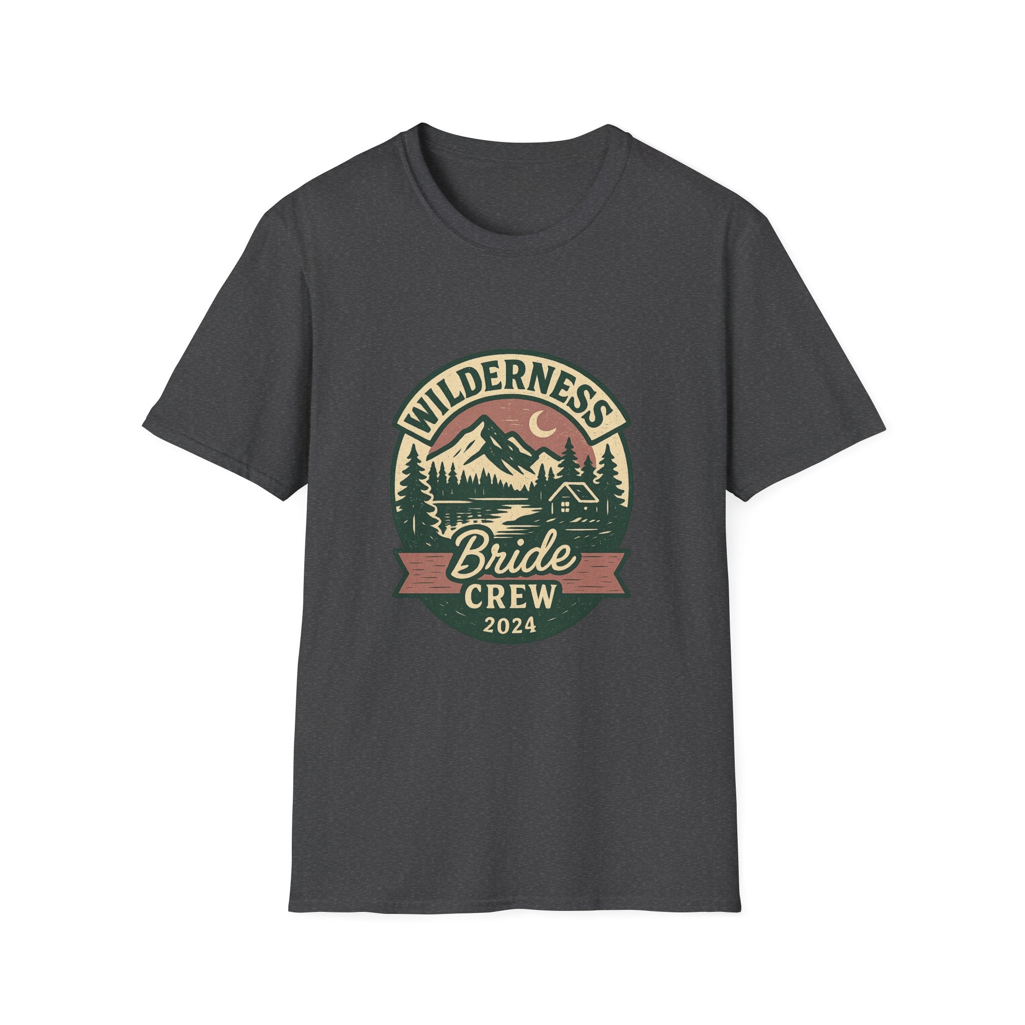 Wilderness Mountains Nightscapes T-Shirt | Bride Crew 2024 Badge