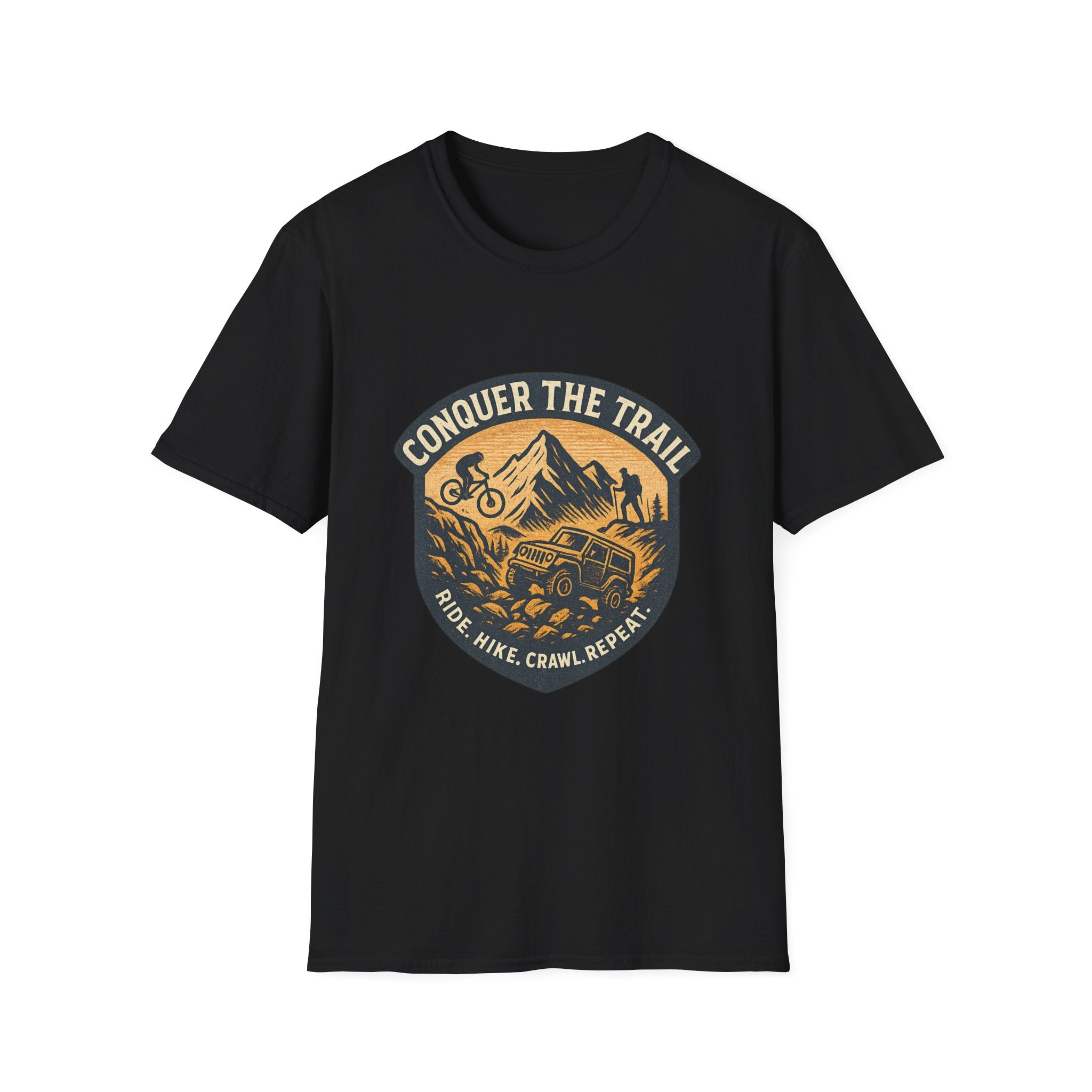 Conquer the Trail Mountain Bike & Hike T-Shirt | Outdoor Adventure Tee