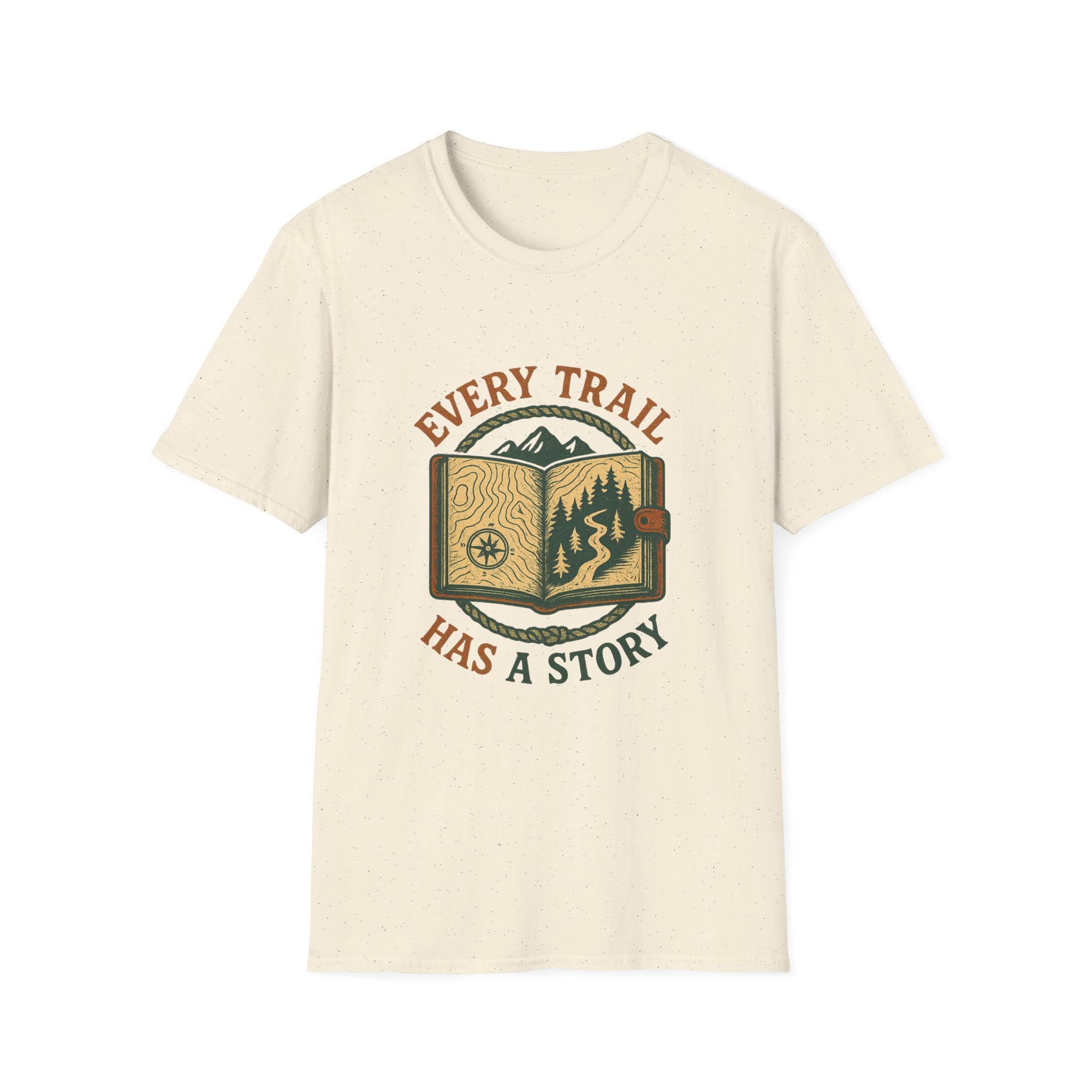 Every Trail Has a Story T-Shirt | Hiking Map Compass Mountains