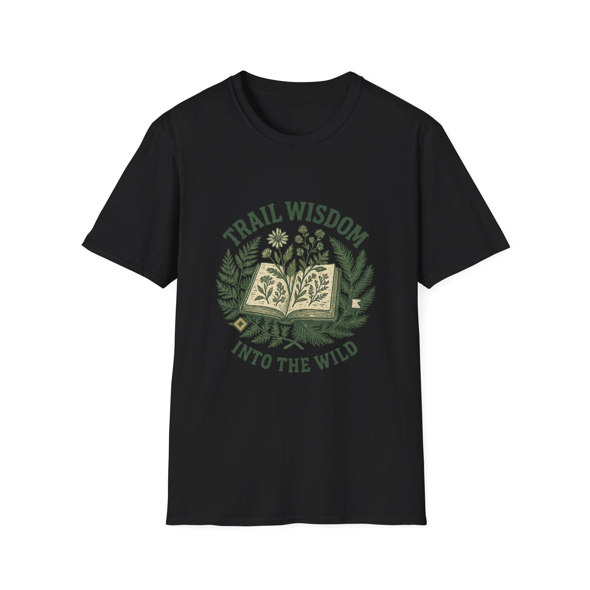 Trail Wisdom book and herbs T-Shirt | Into the Wild nature tee