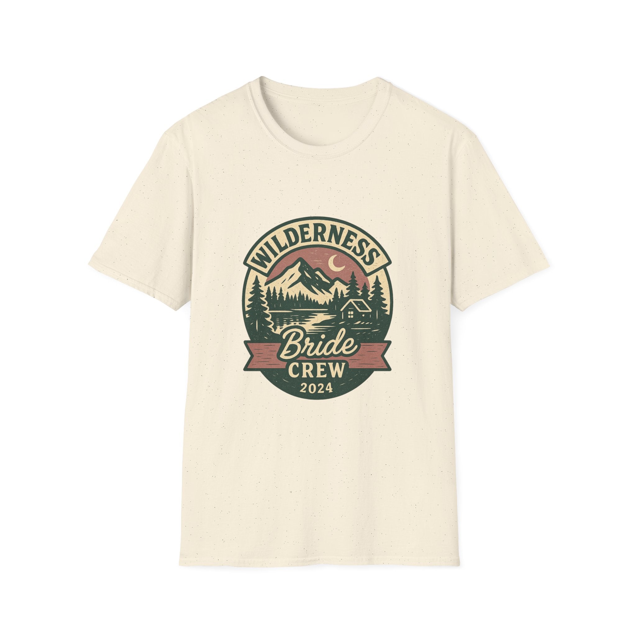 Wilderness Mountains Nightscapes T-Shirt | Bride Crew 2024 Badge