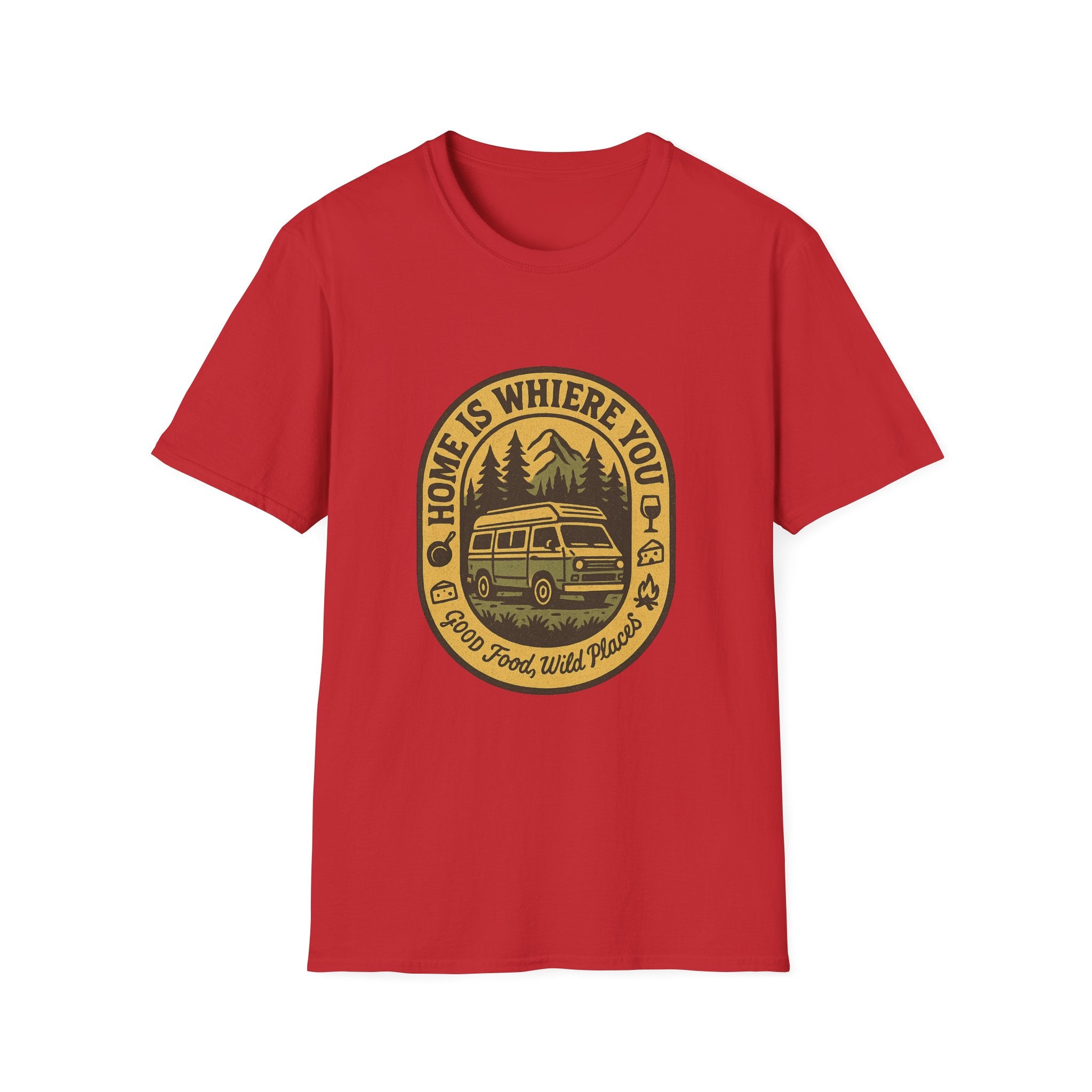 Home Is Where You Park It Camper Van T-Shirt | Vintage RV Outdoor Camping Tee