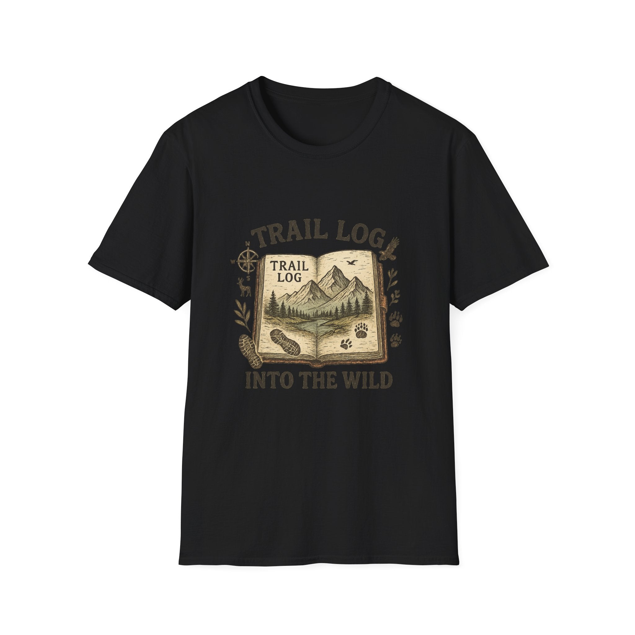 Trail Log book illustration T-Shirt | Into the Wild hiking design