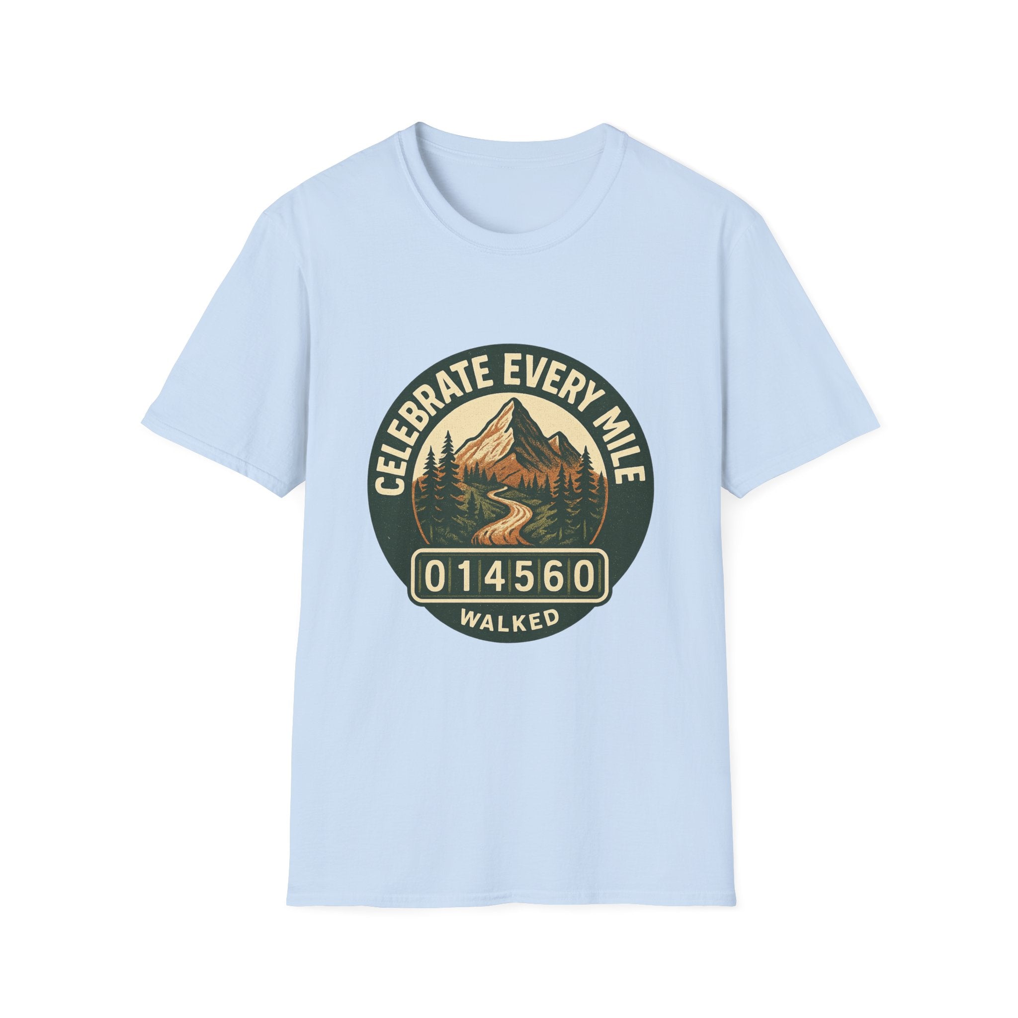 Celebrate Every Mile T-Shirt | Hiking Mountain Badge Tee