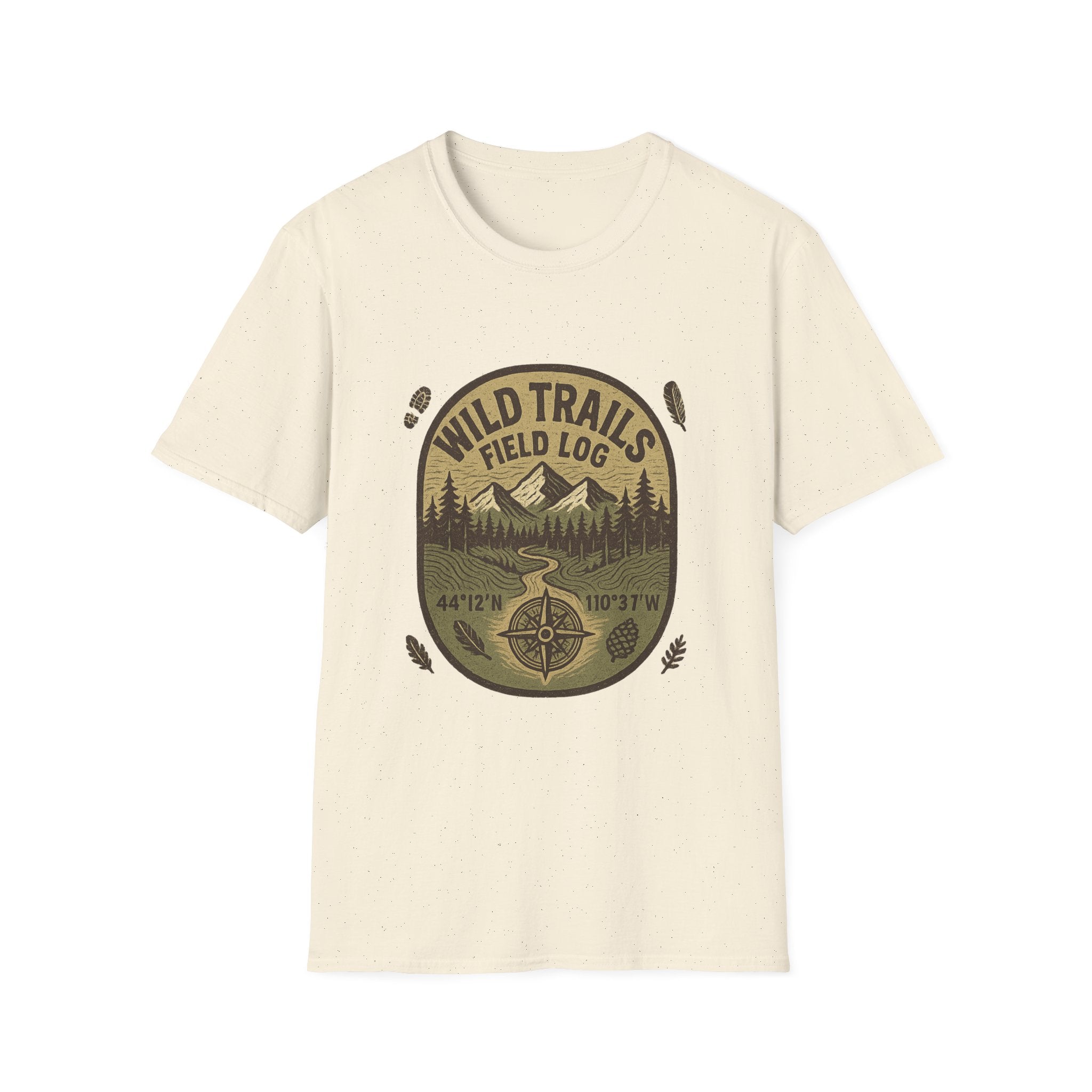 Wild Trails Field Log T-Shirt | Mountain Hiking Badge, Outdoor Adventure Tee