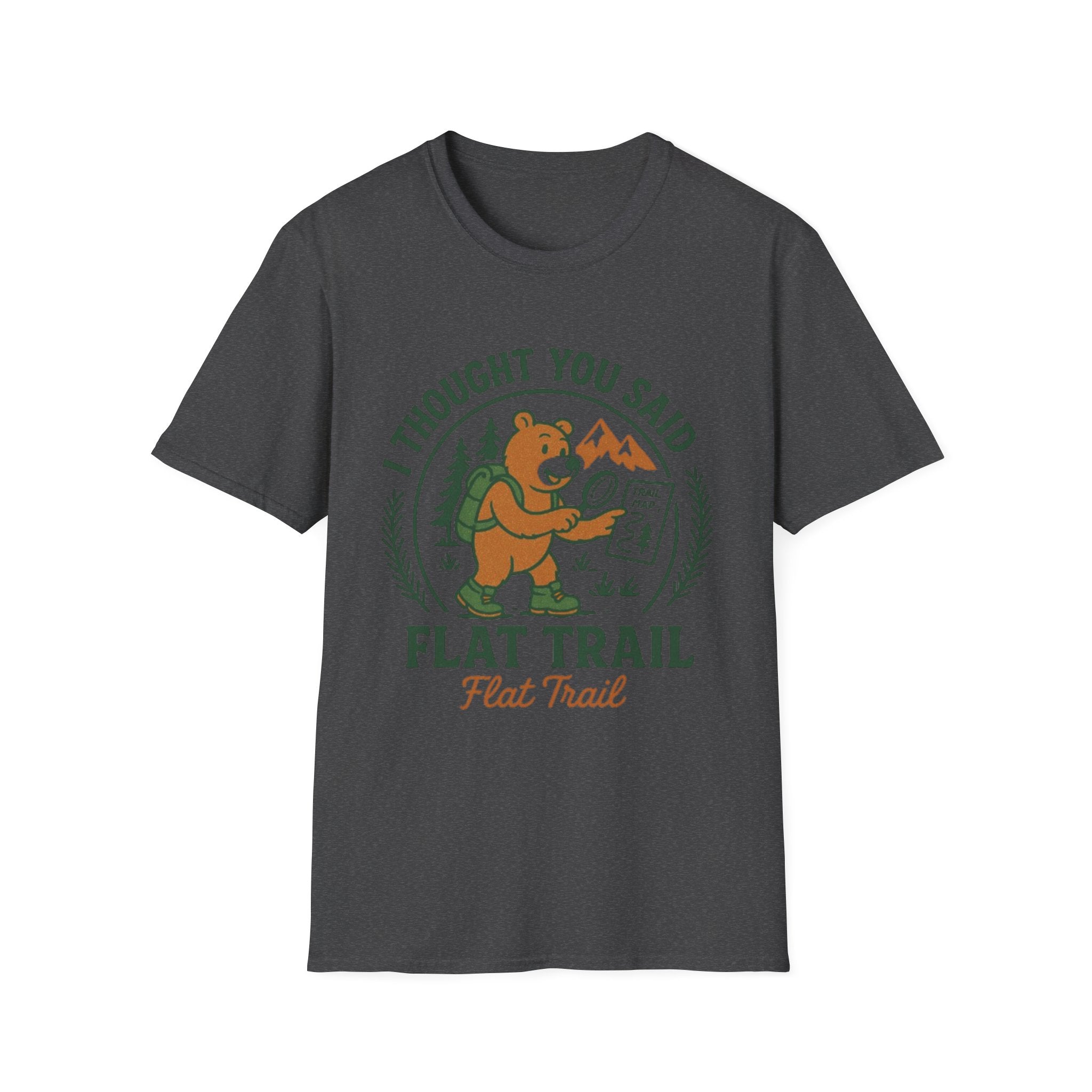 I Thought You Said Flat Trail T-Shirt | Hiking Bear Graphic