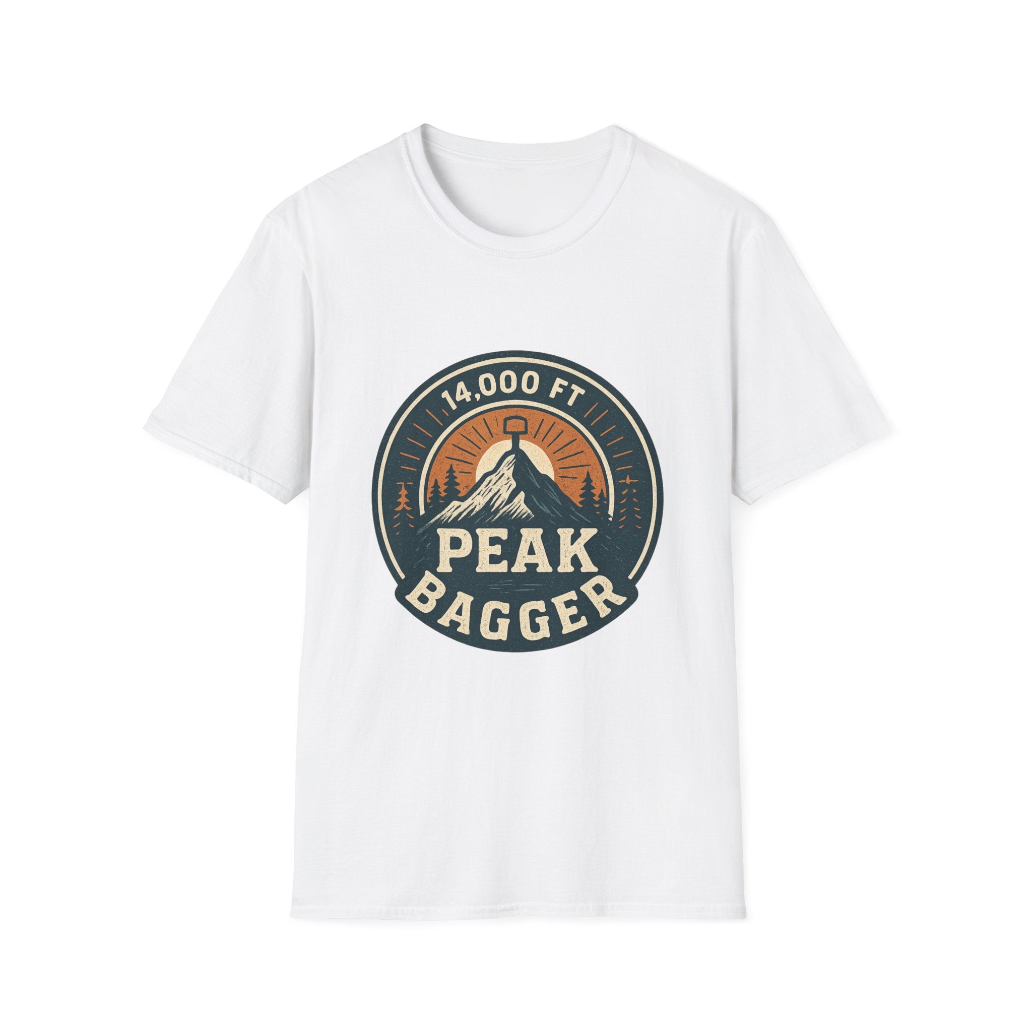 14,000 Ft Peak Bagger T-Shirt | Mountain Climbing Badge Design