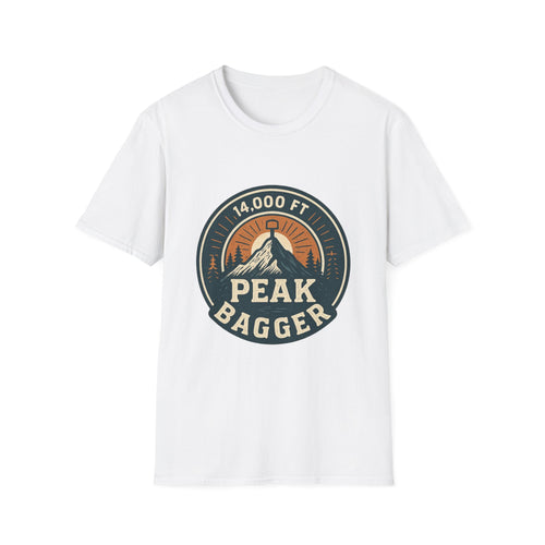 14,000 Ft Peak Bagger T-Shirt | Mountain Climbing Badge Design