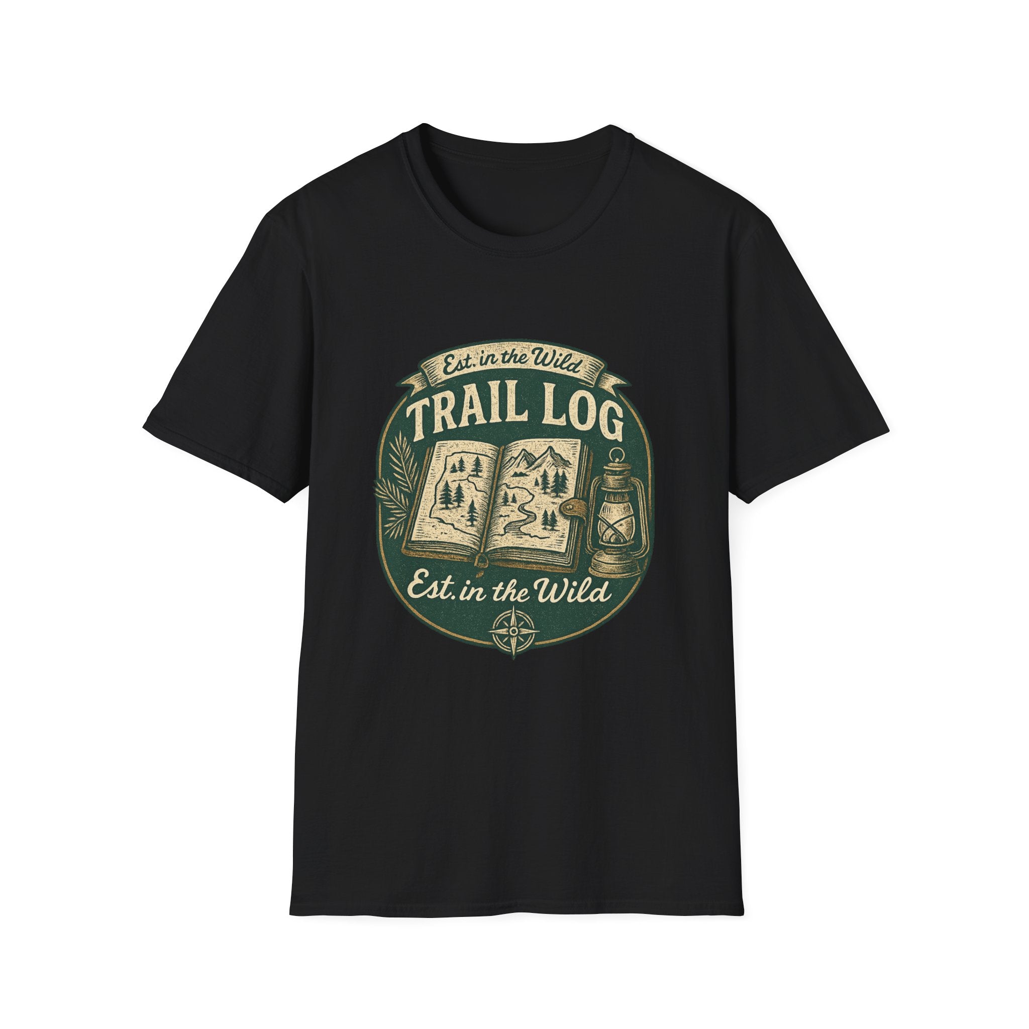 Trail Log camping badge T-Shirt | outdoors hiking graphic tee