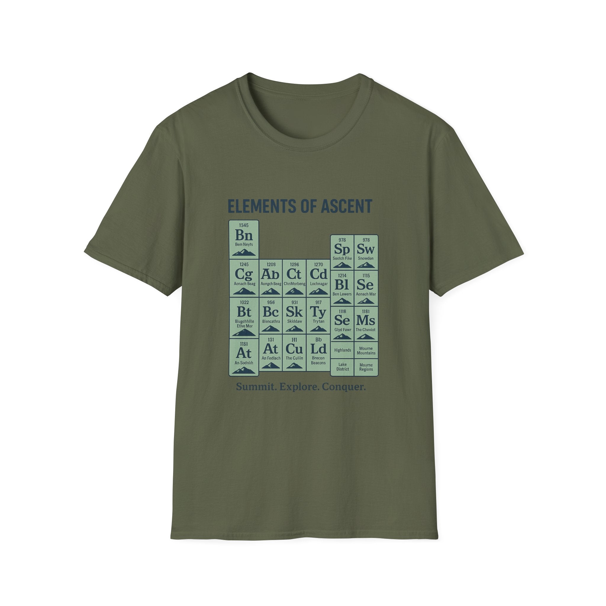 Elements of Ascent T-Shirt | Climbing Periodic Table Rock Climber Tee