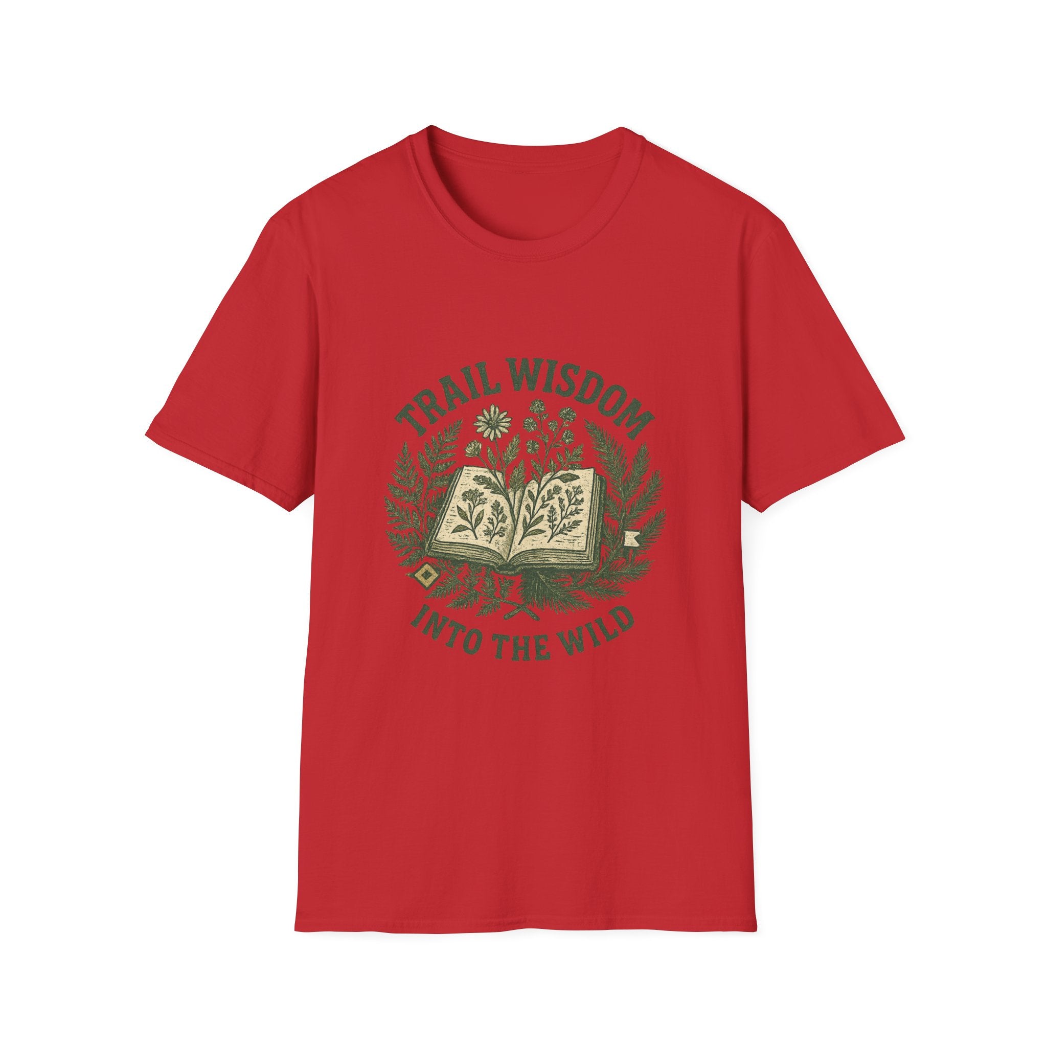 Trail Wisdom book and herbs T-Shirt | Into the Wild nature tee