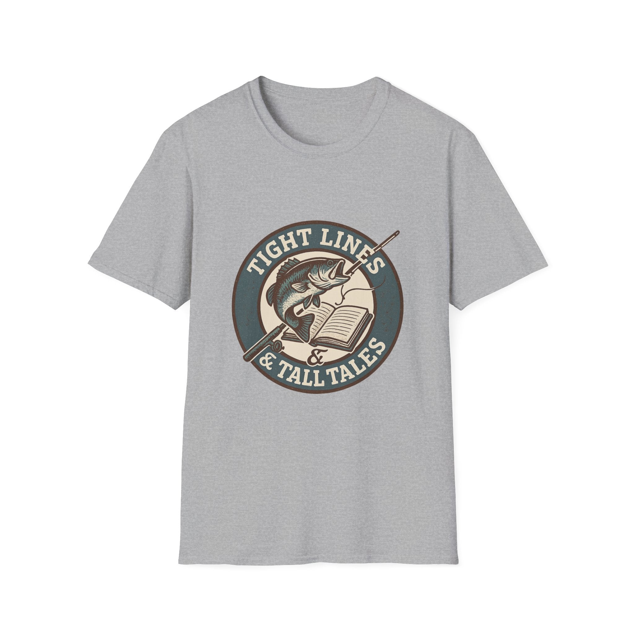 Tight Lines & Tall Tales T-Shirt | Fishing Bass Graphic Tee