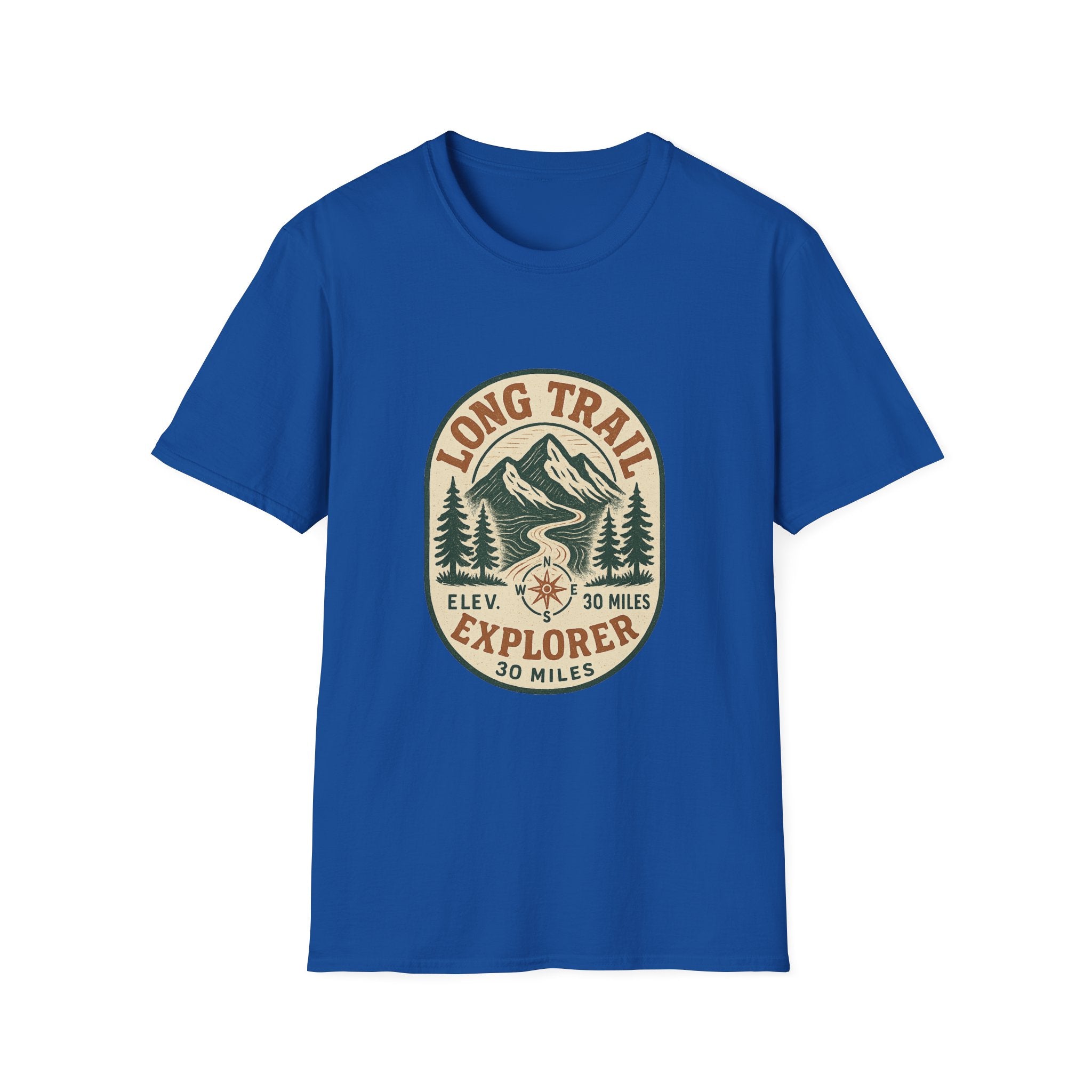 Long Trail Mountain Explorer T-Shirt | Hiking Adventure Badge