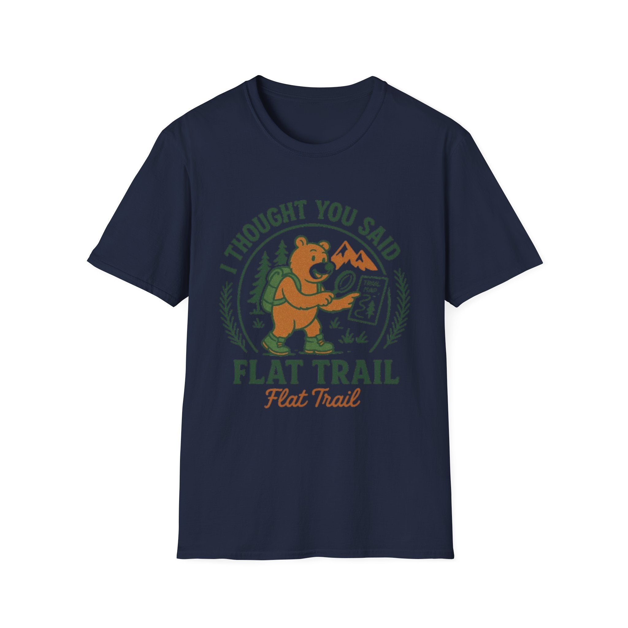 I Thought You Said Flat Trail T-Shirt | Hiking Bear Graphic