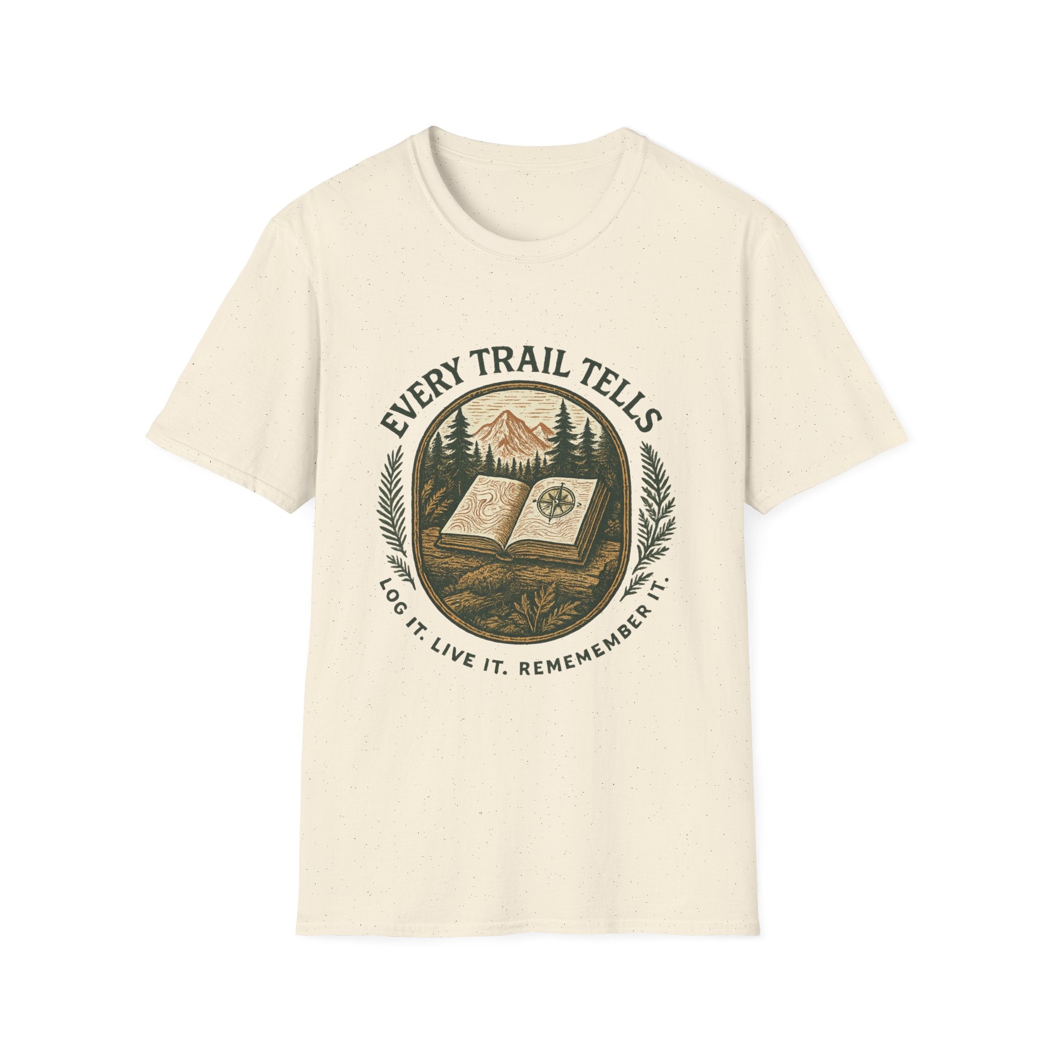 Every Trail Tells T-Shirt | Mountain Map Compass Hiking Shirt