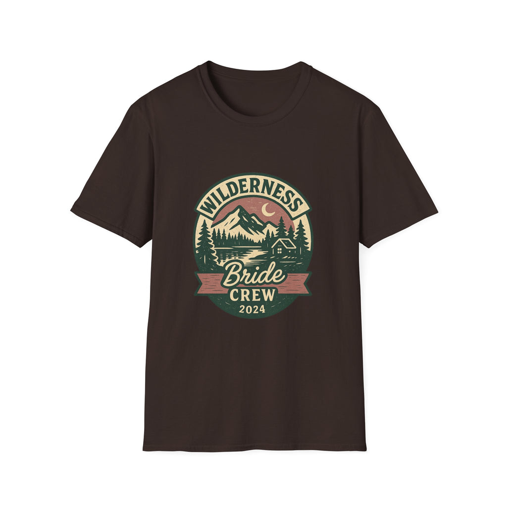 Wilderness Mountains Nightscapes T-Shirt | Bride Crew 2024 Badge