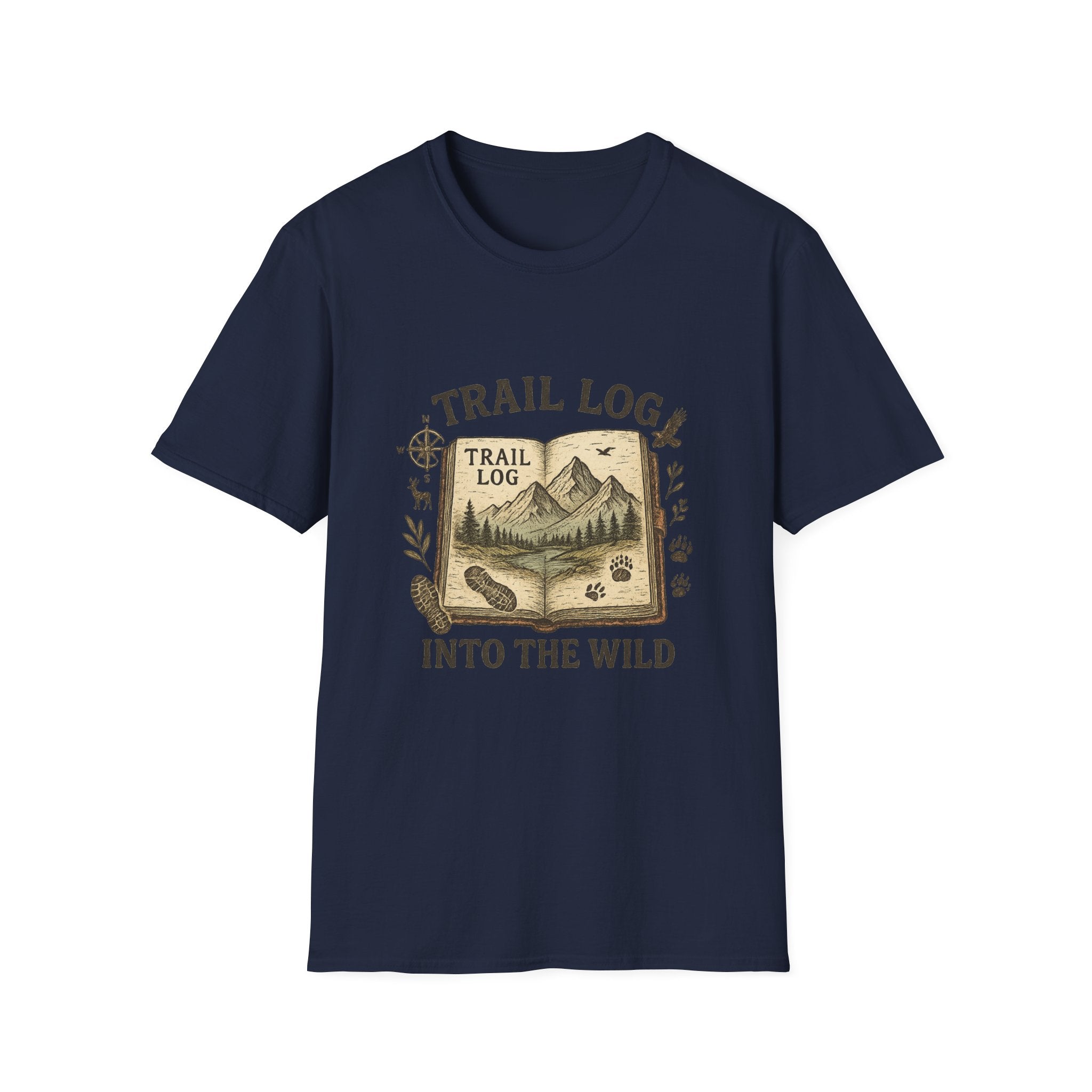 Trail Log book illustration T-Shirt | Into the Wild hiking design