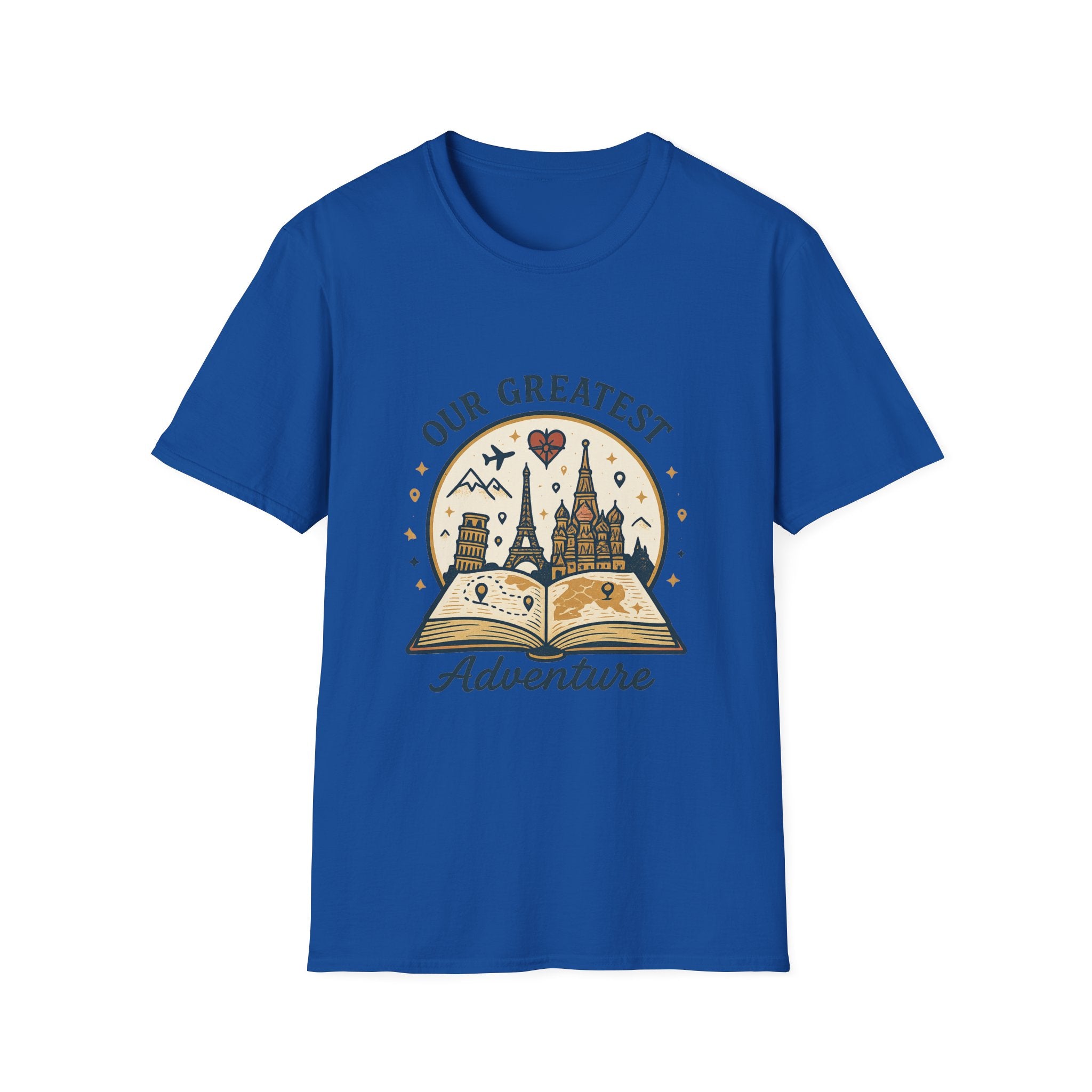 Our Greatest Adventure T-Shirt | Travel Book Castle Hot Air Balloon