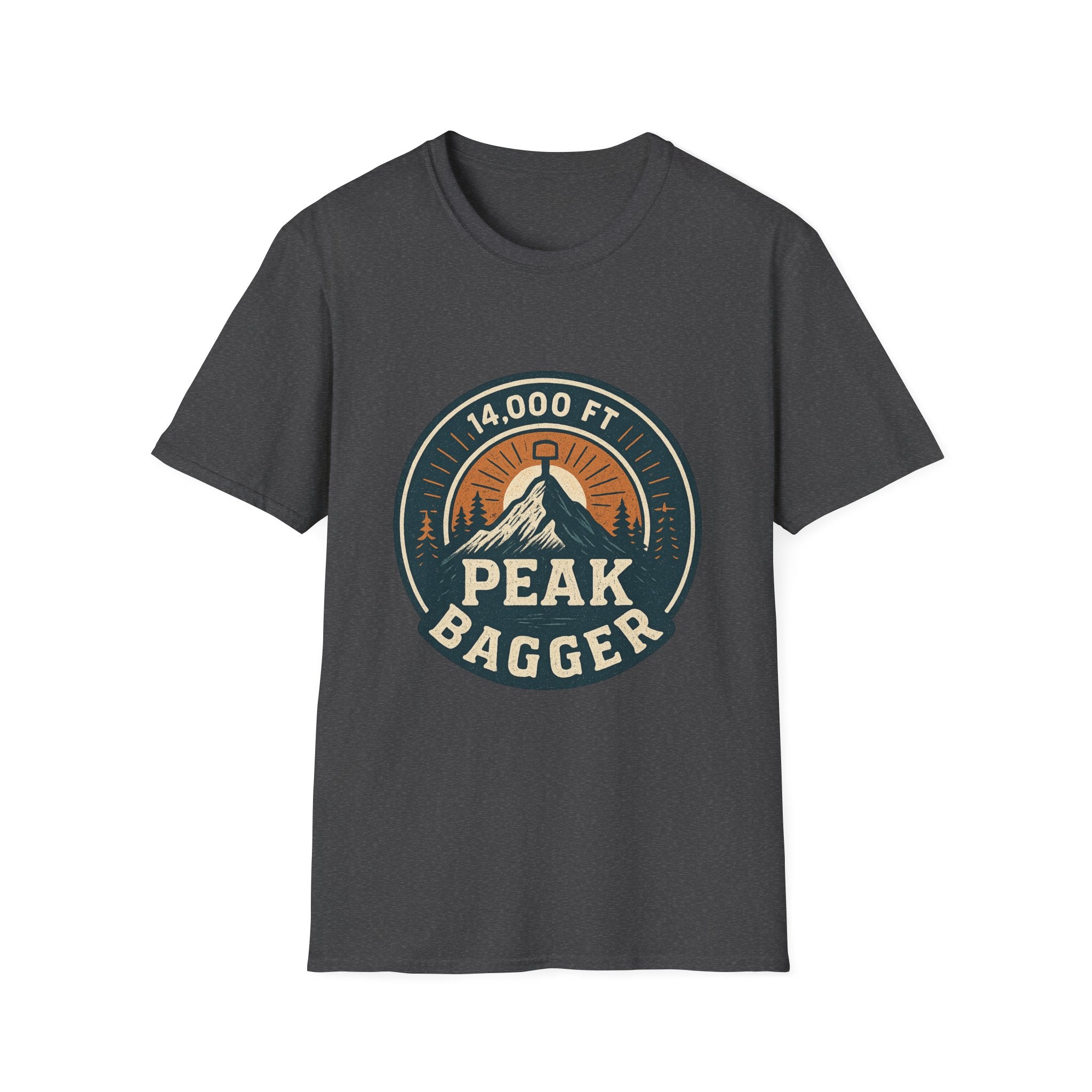 14,000 Ft Peak Bagger T-Shirt | Mountain Climbing Badge Design
