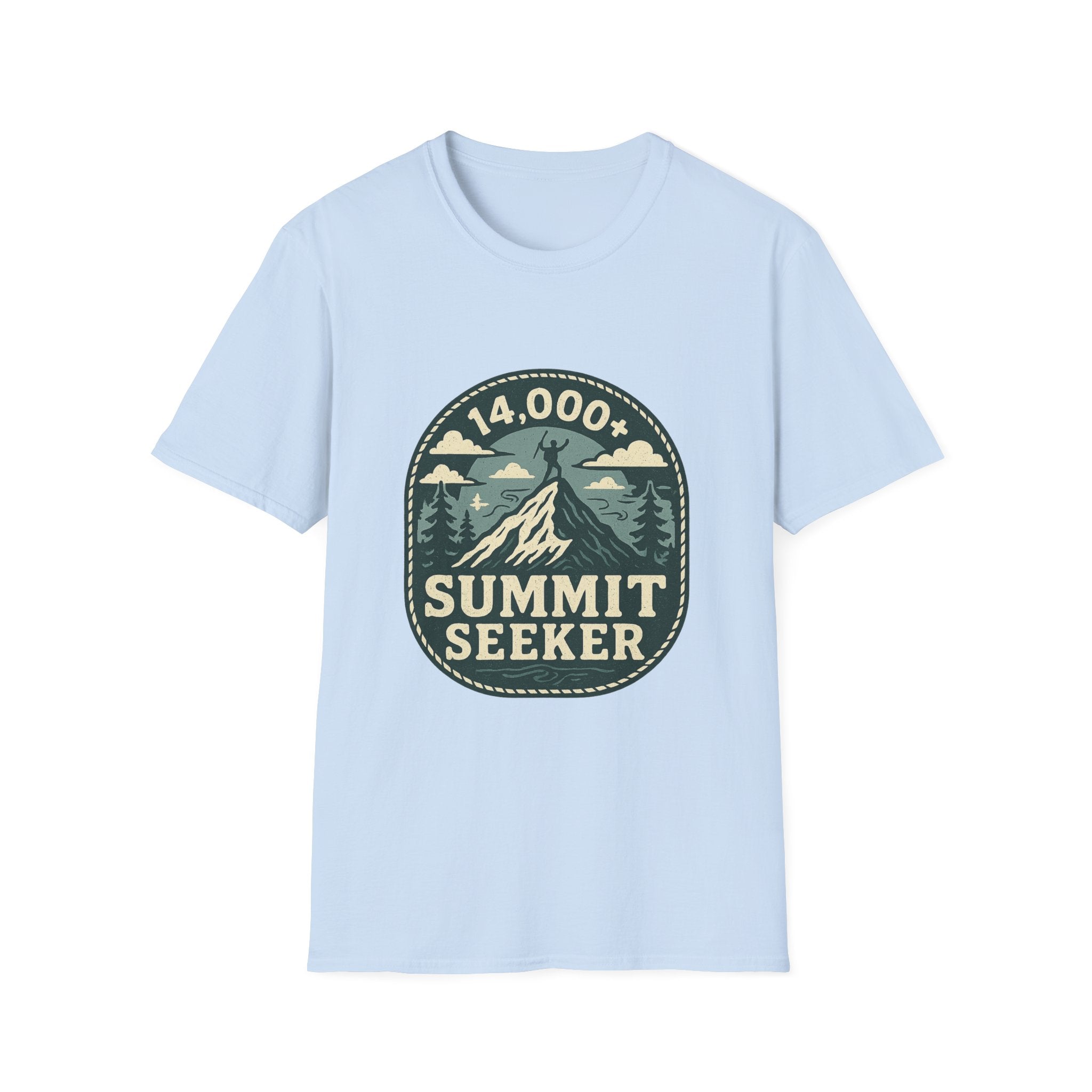 14,000+ Summit Seeker T-Shirt | Mountain Hiker Badge
