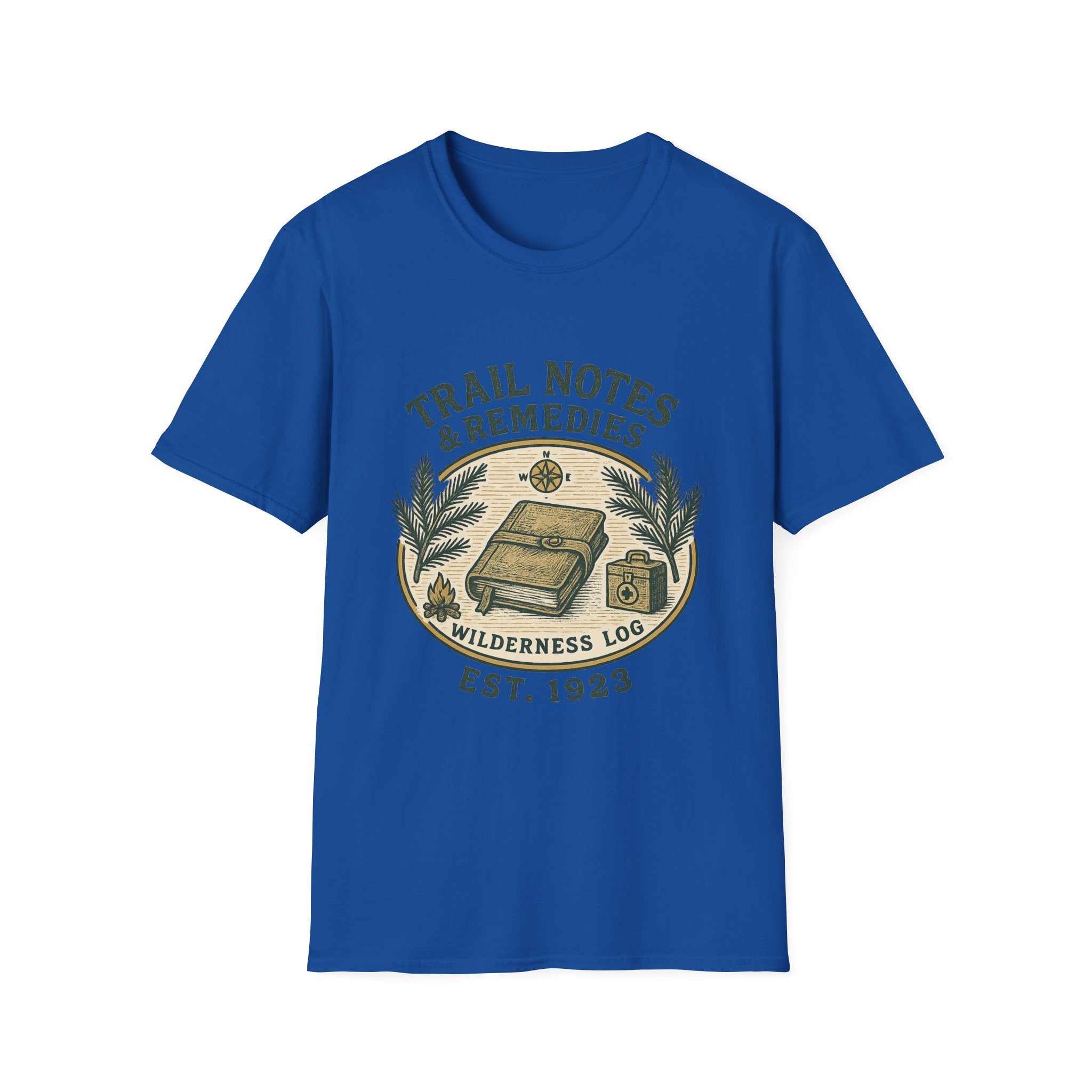 Trail Notes & Remedies T-Shirt | Wilderness Log, Vintage Botanical Design