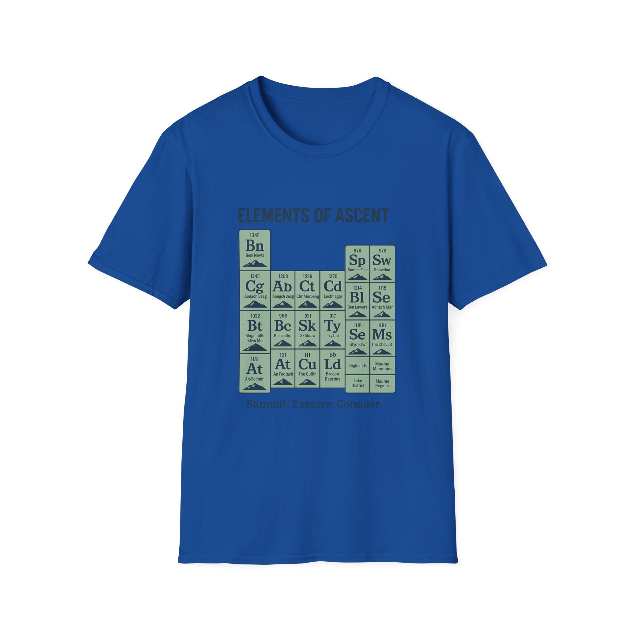 Elements of Ascent T-Shirt | Climbing Periodic Table Rock Climber Tee