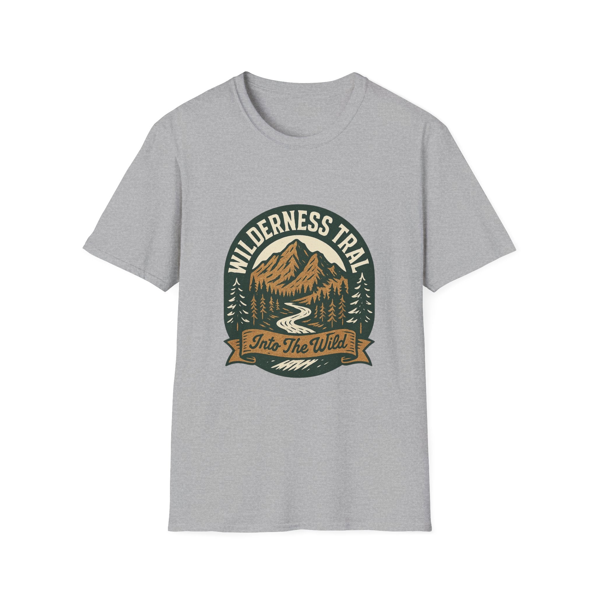 Wilderness Trail mountain badge T-Shirt | camping outdoors hiking design