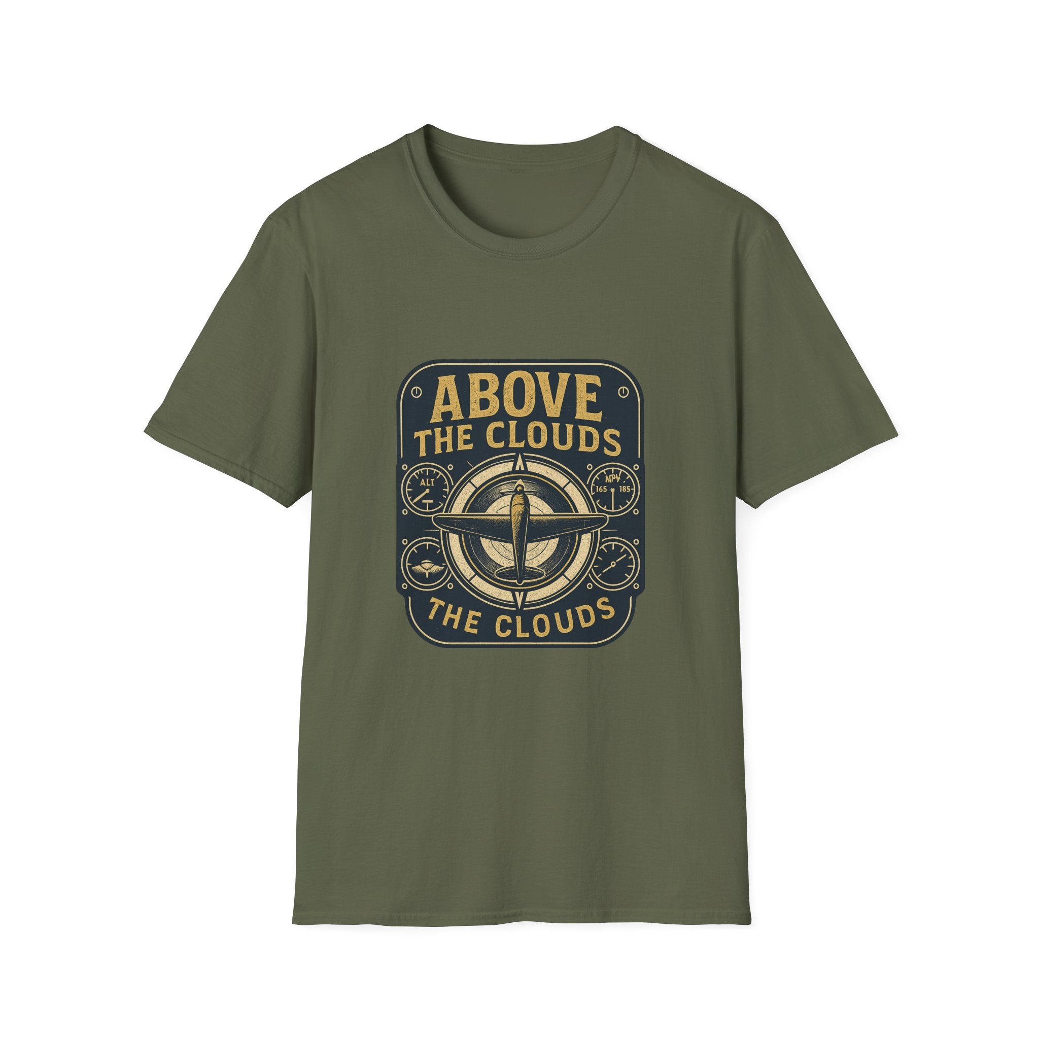 Above the Clouds compass graphic T-Shirt | Aviation travel shirt