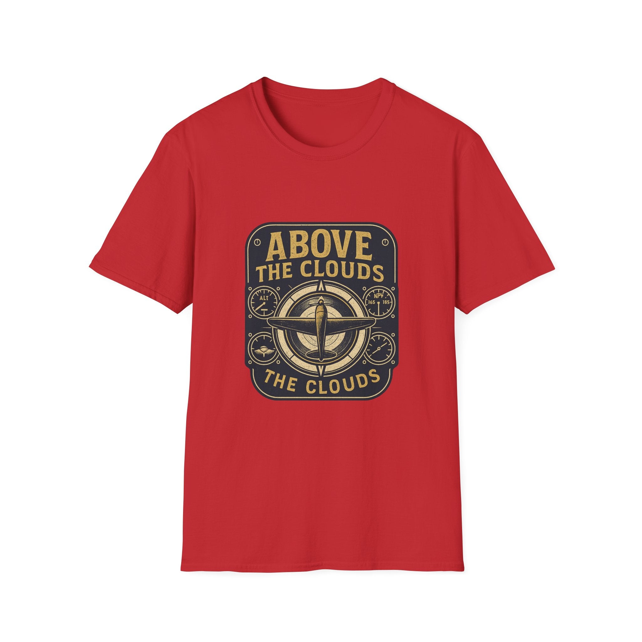 Above the Clouds compass graphic T-Shirt | Aviation travel shirt