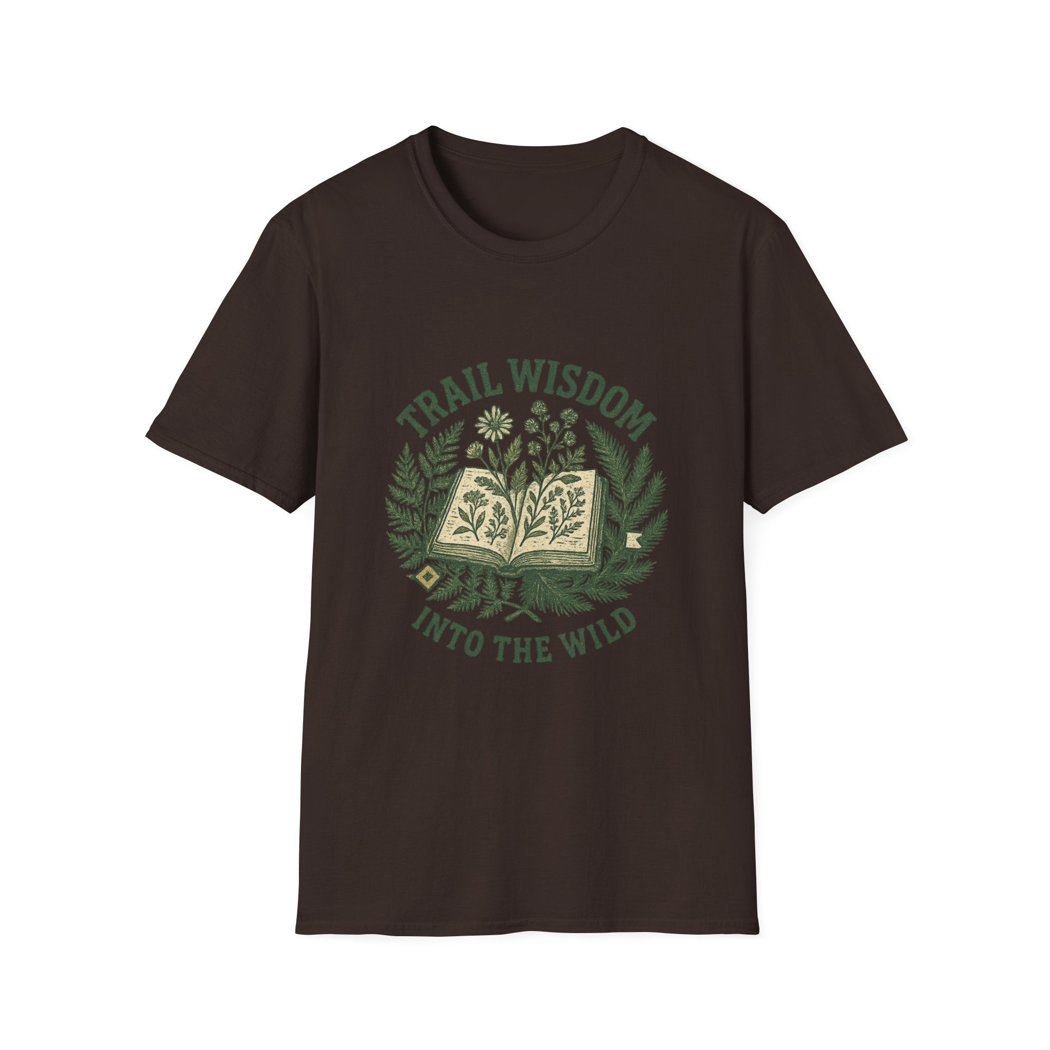 Trail Wisdom book and herbs T-Shirt | Into the Wild nature tee