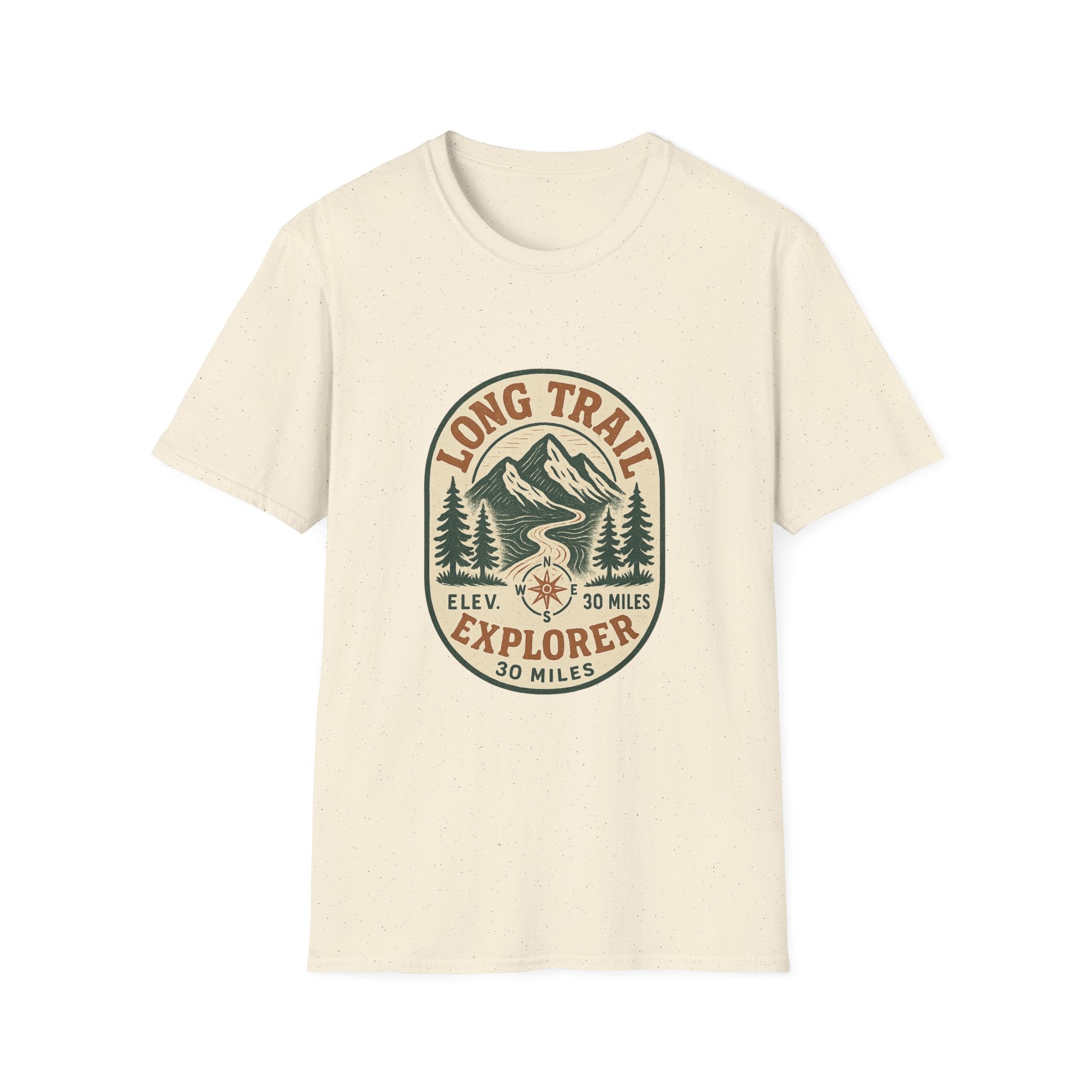 Long Trail Mountain Explorer T-Shirt | Hiking Adventure Badge