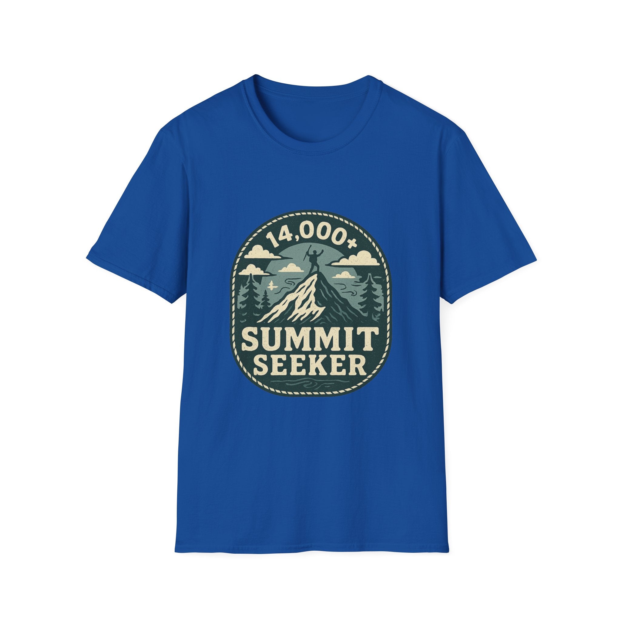 14,000+ Summit Seeker T-Shirt | Mountain Hiker Badge