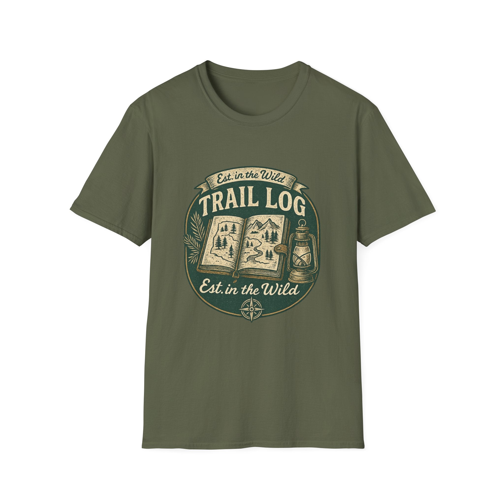Trail Log camping badge T-Shirt | outdoors hiking graphic tee