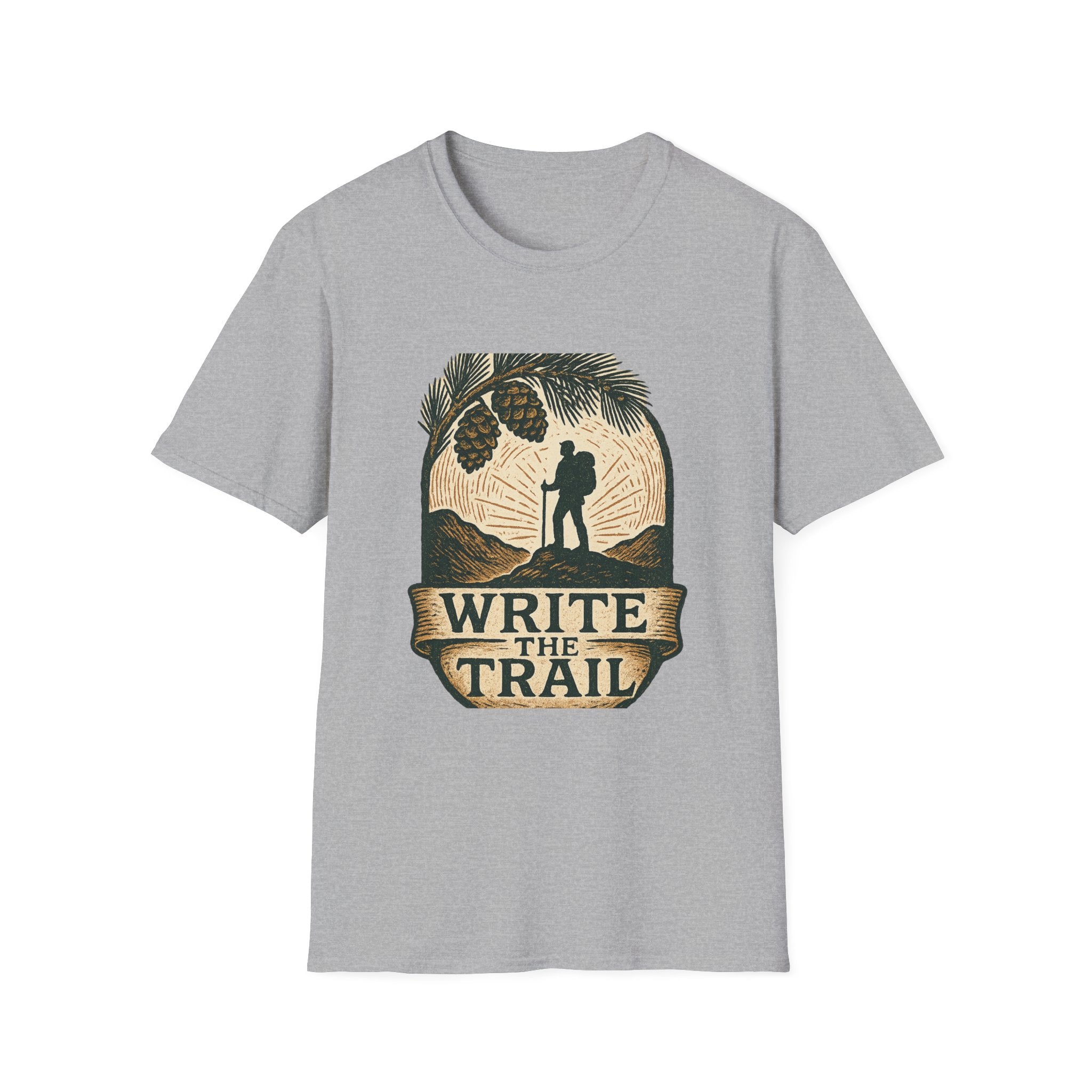 Write the Trail Hiking Shirt | Outdoor Pinecone Hiker Graphic Tee